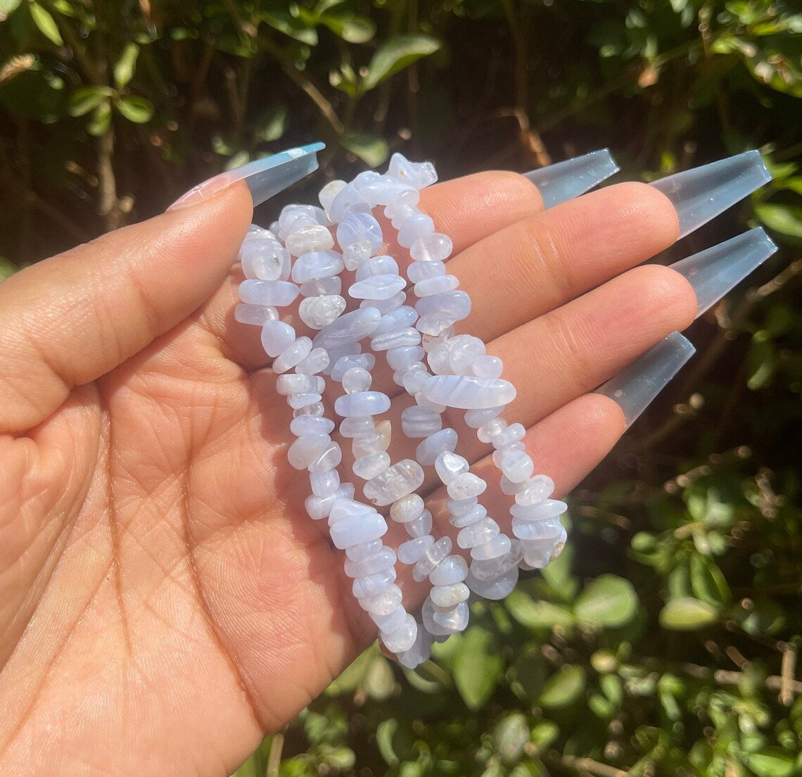 Blue Lace Agate Chip Bracelet