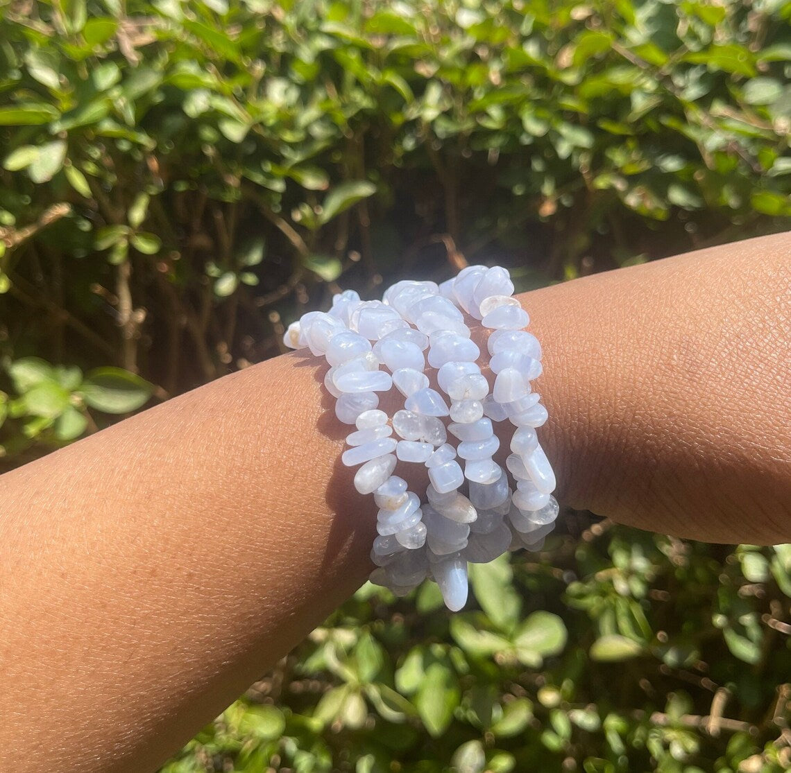 Blue Lace Agate Chip Bracelet