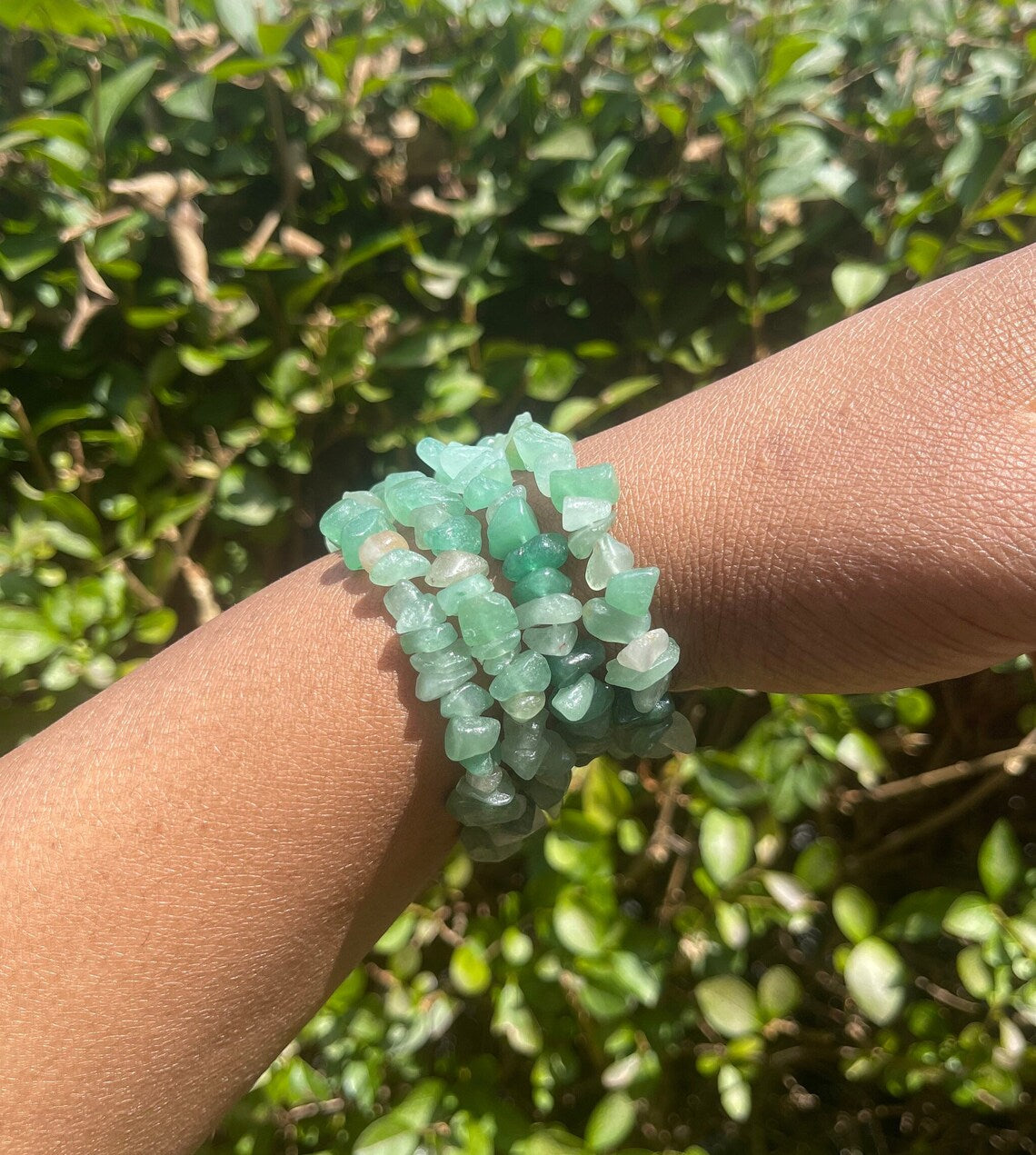 Green Aventurine Chip Bracelet