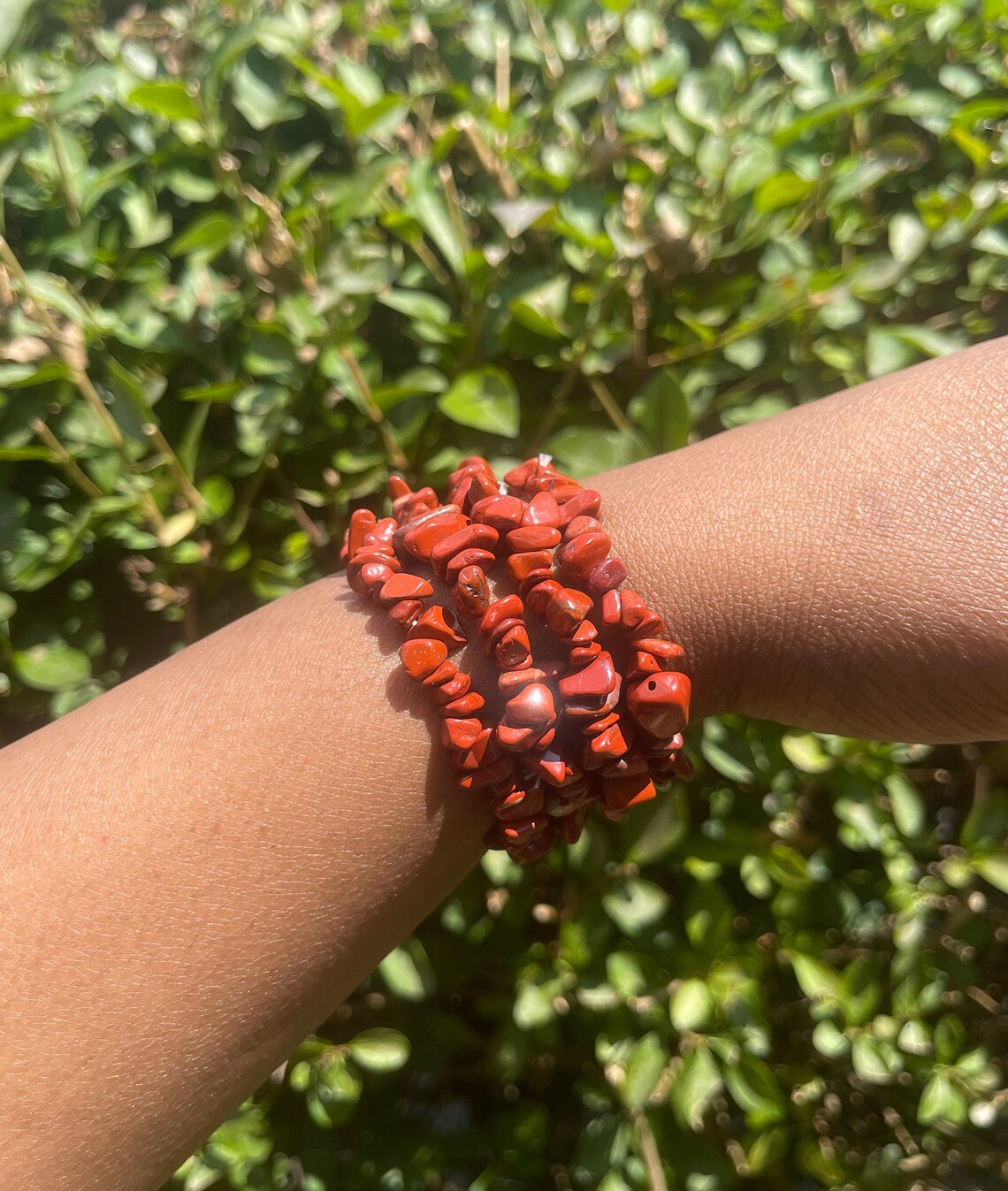 Red Jasper Chip Bracelet