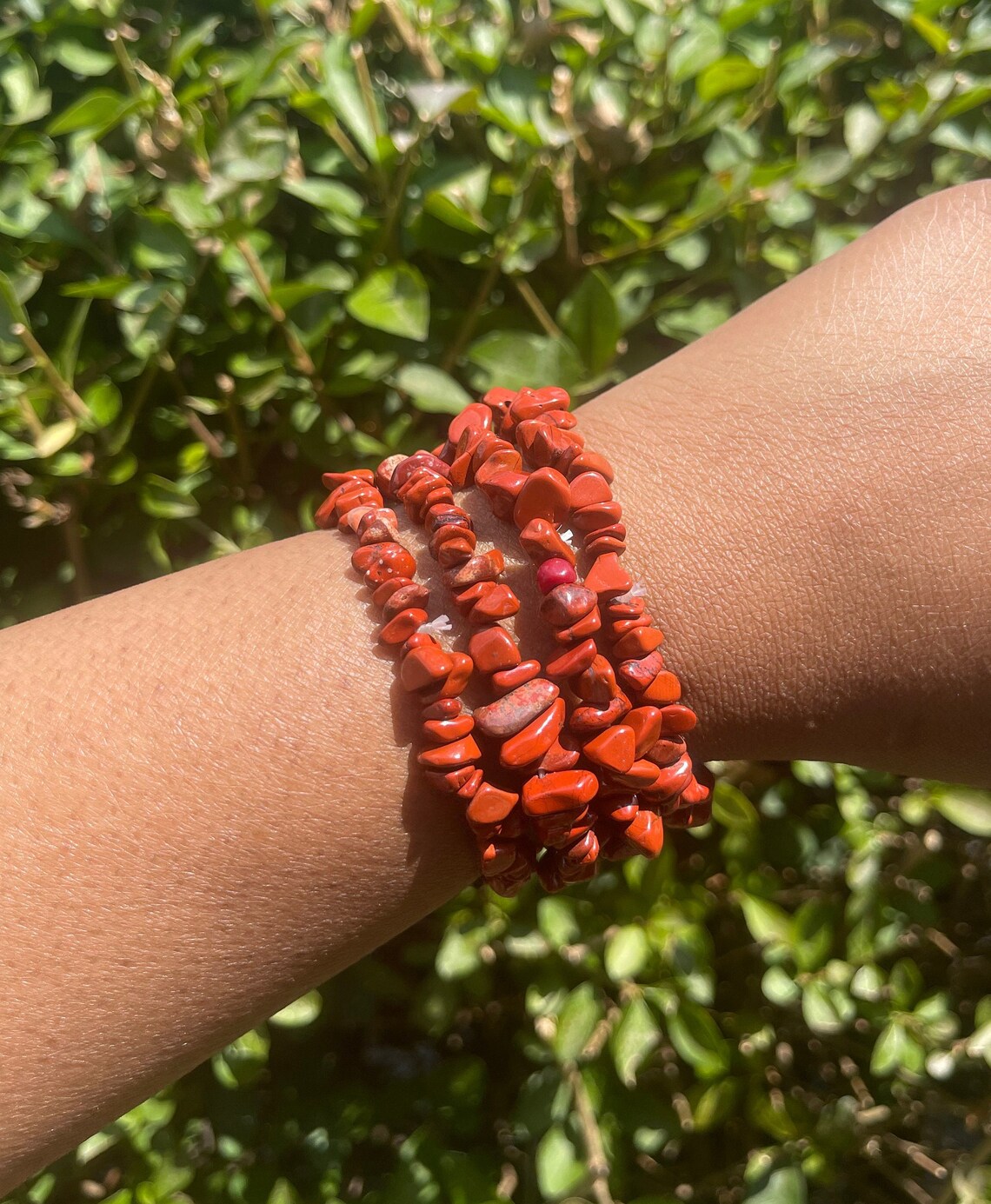 Red Jasper Chip Bracelet