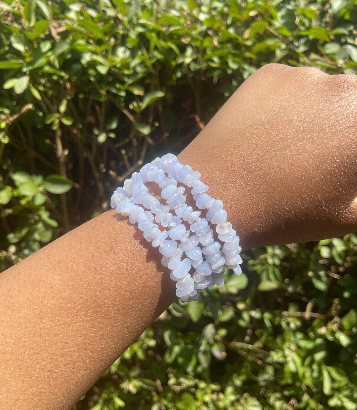 Blue Lace Agate Chip Bracelet