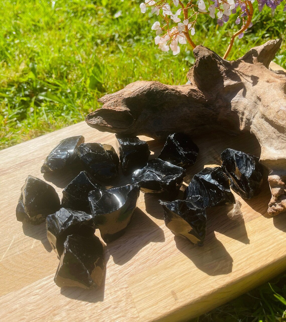 Raw Black Obsidian