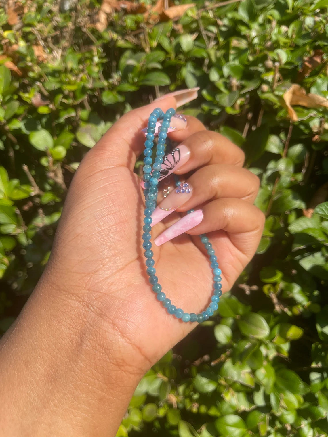 Blue Apatite Beaded Necklace