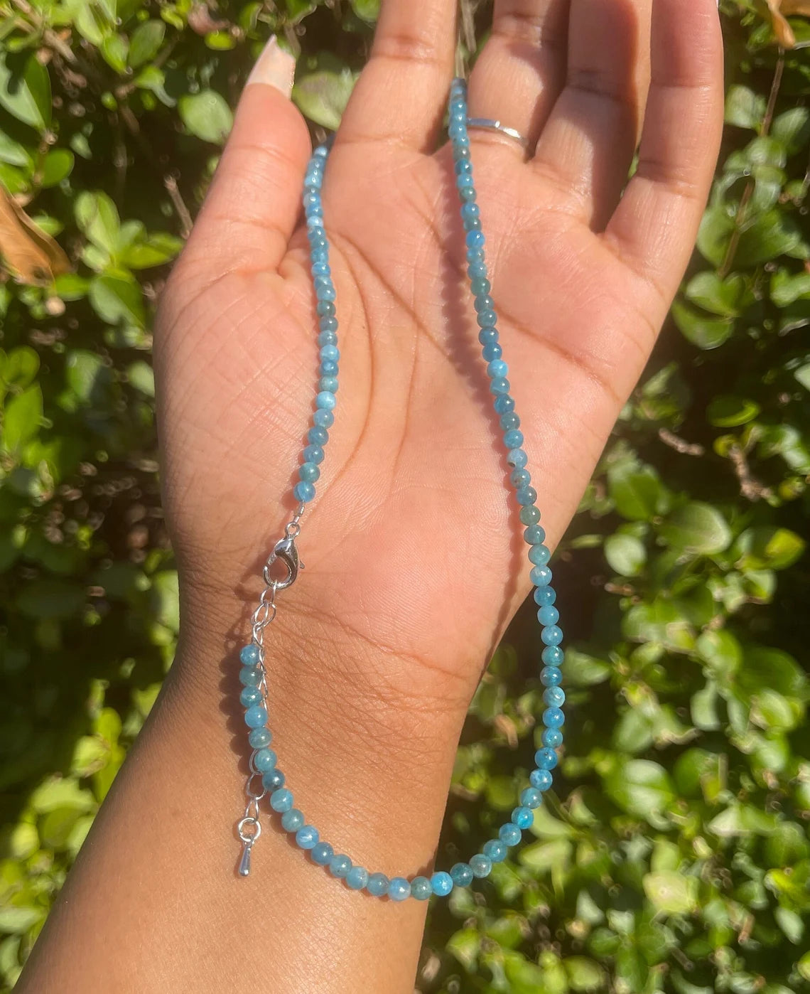 Blue Apatite Beaded Necklace