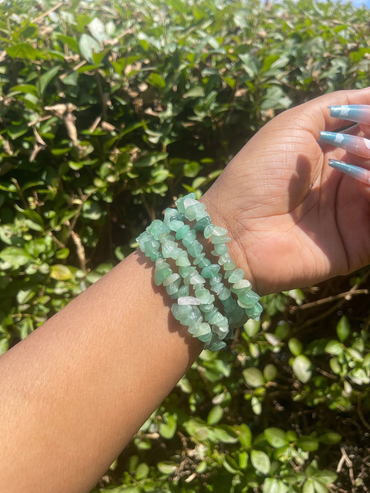 Green Aventurine Chip Bracelet