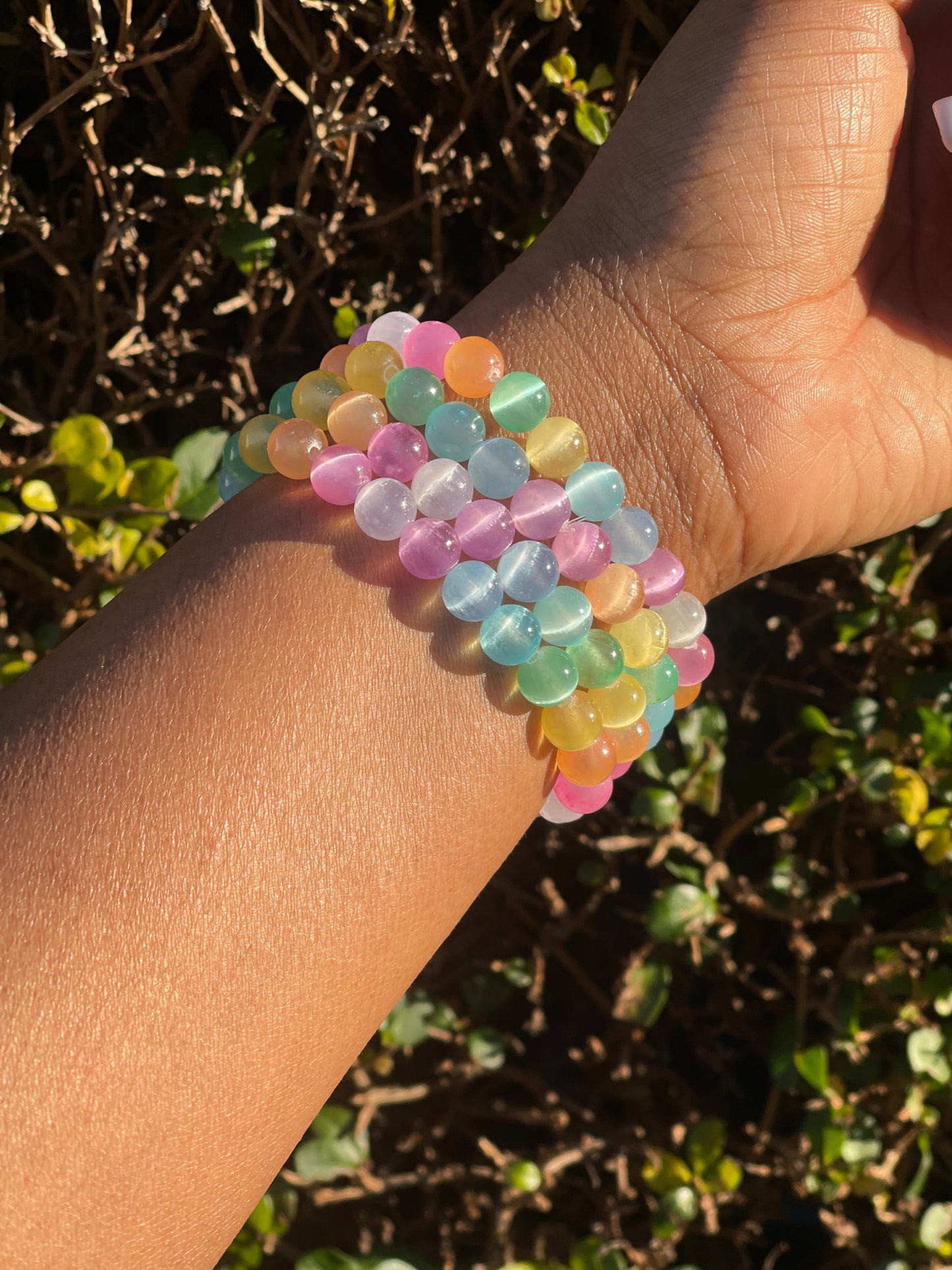 Colourful Selenite Bracelet