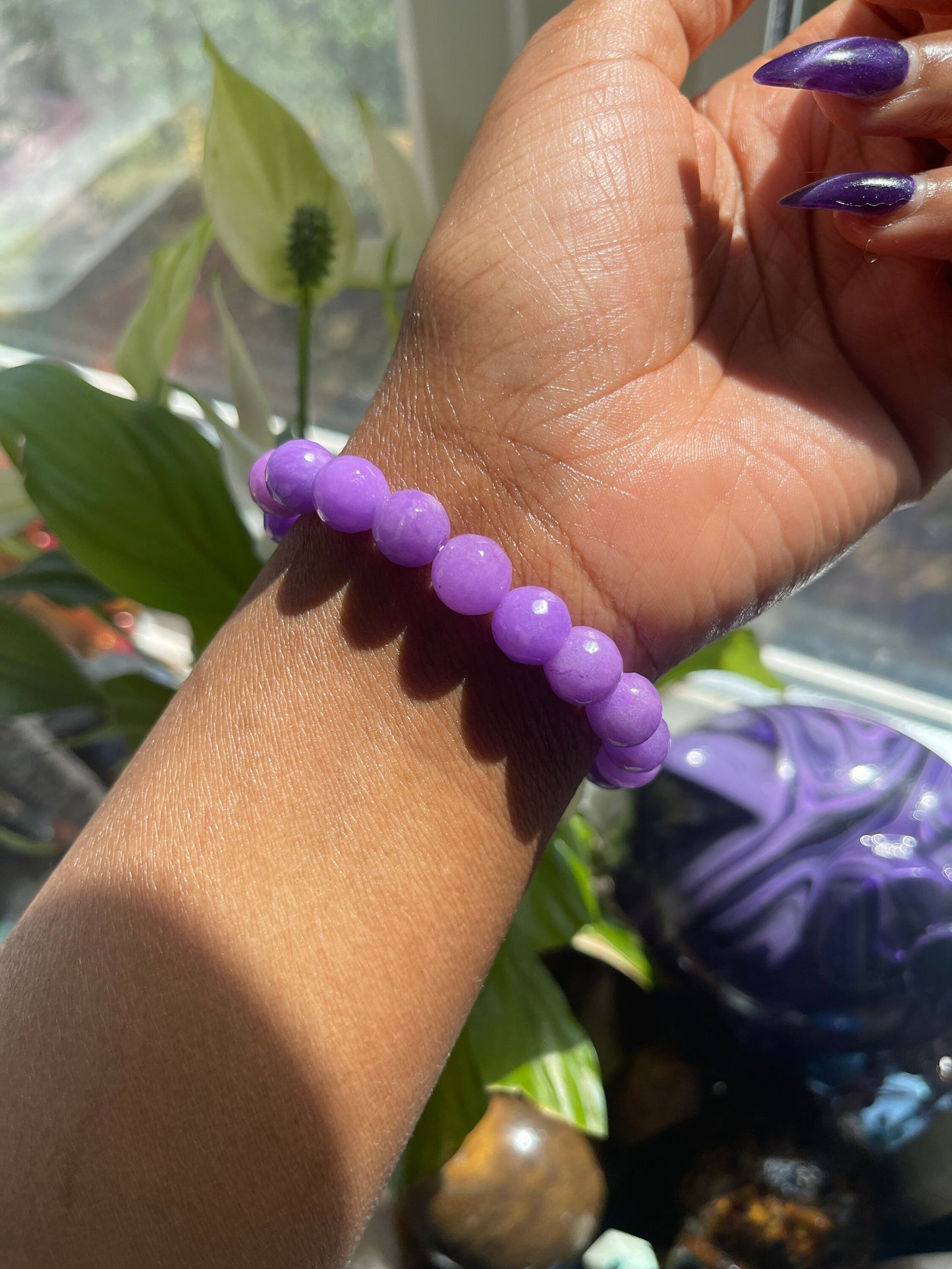 Phosphosiderite Bracelet | Purple Beaded Bracelet | Purple Healing Bracelet | Starfish Bracelet | Crystal jewellery