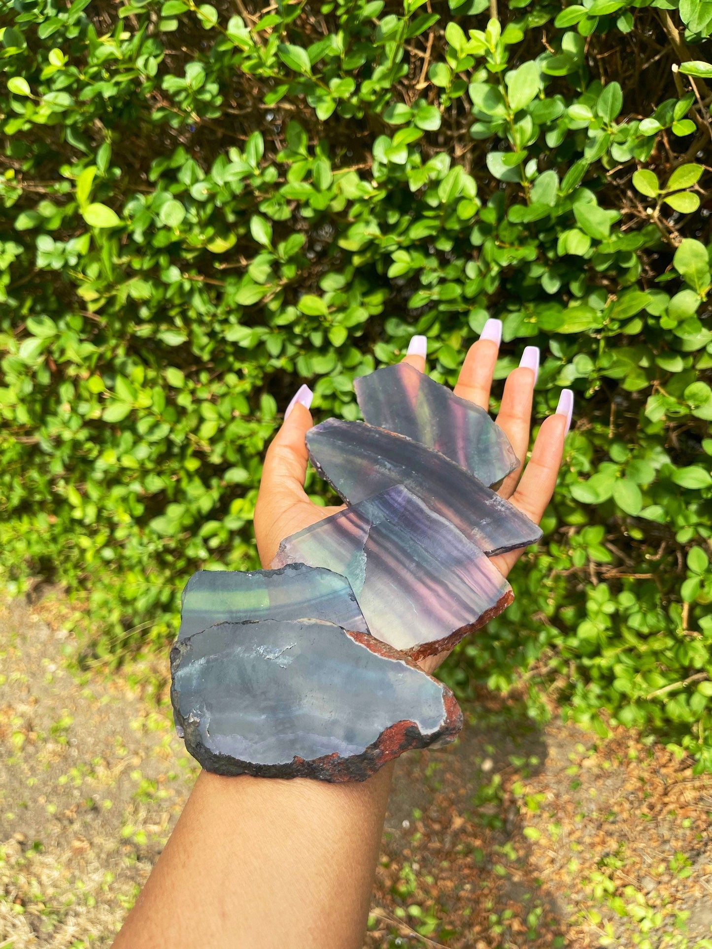 Rainbow Fluorite Slabs, Healing Crystals, Gemstones, Rainbow Crystals, Chakra Healing