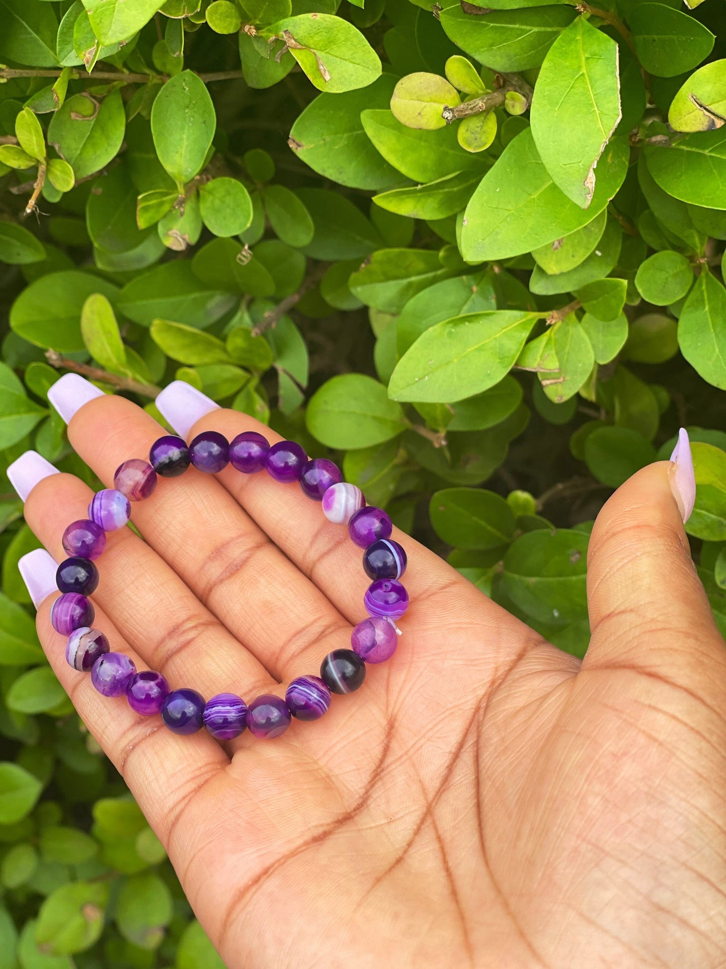 Purple Agate Bracelet, Healing Crystals, Crystal Bracelet, Gemstone Bracelet, Birthday Gift, Mum Gift, Gift for her, Friendship Bracelet