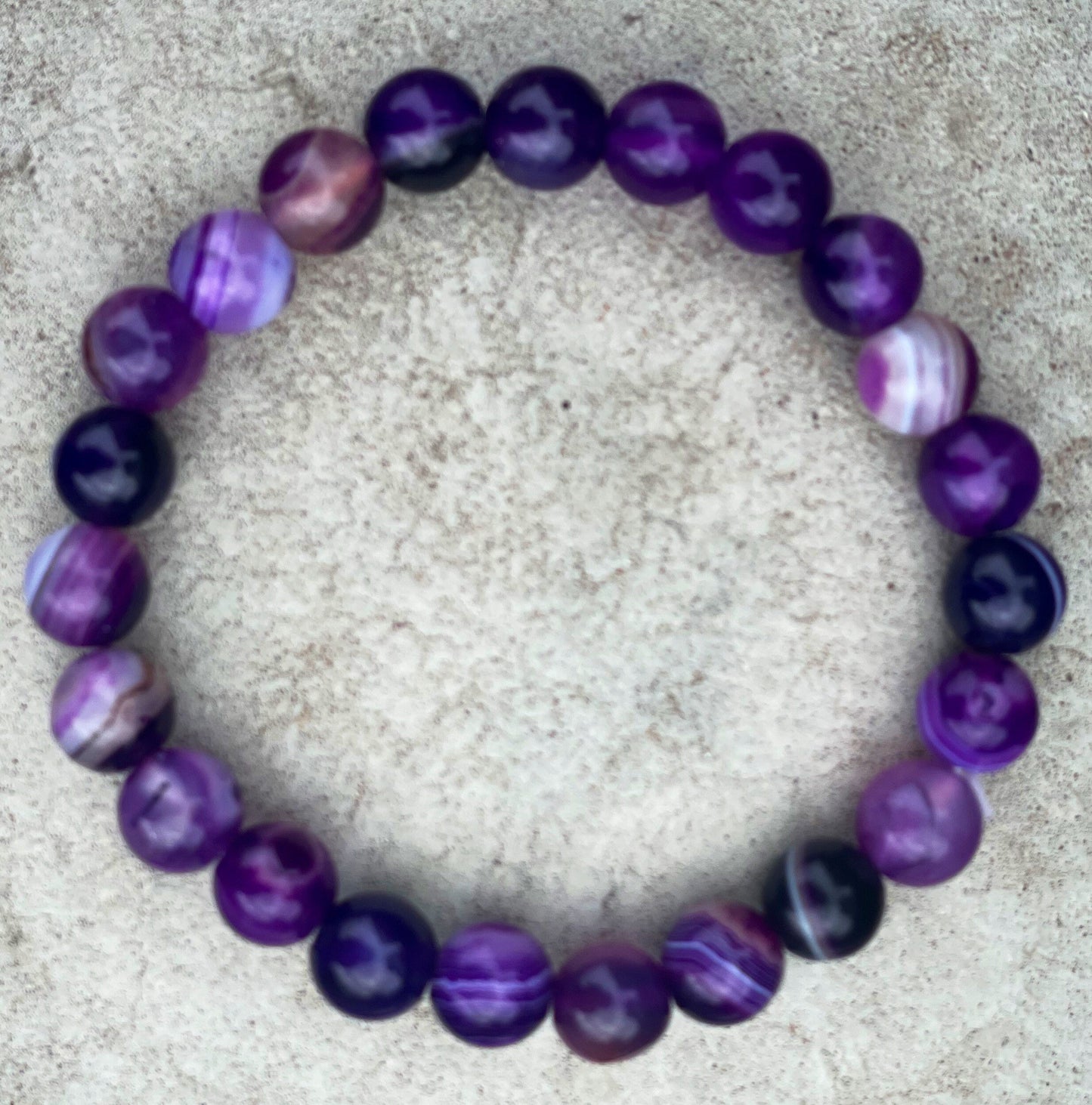 Purple Agate Bracelet, Healing Crystals, Crystal Bracelet, Gemstone Bracelet, Birthday Gift, Mum Gift, Gift for her, Friendship Bracelet