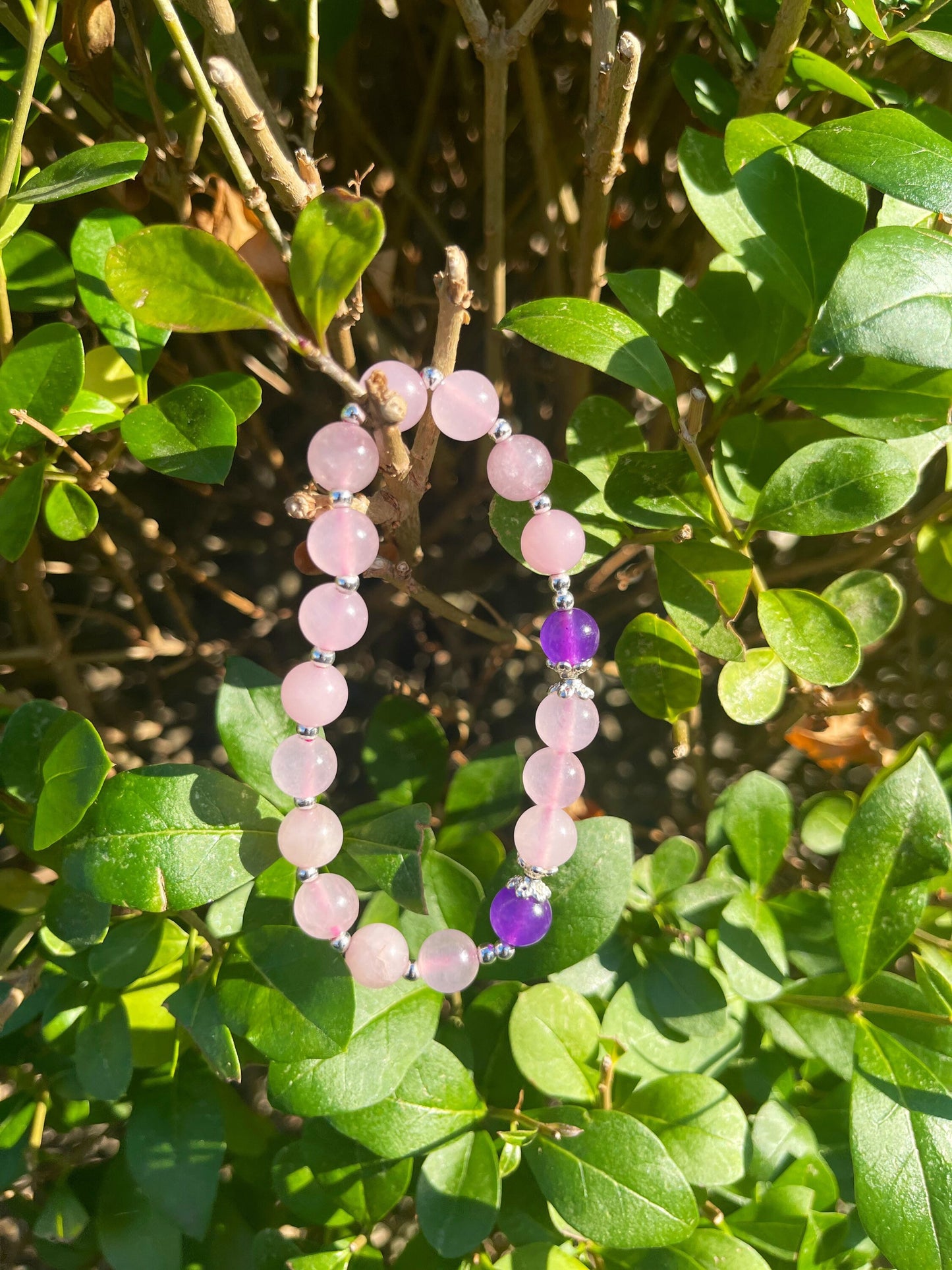 Self-Love Bracelet, Rose Quartz Amethyst Bracelet, Crystal Bracelet, Friendship Gift Bracelet, Healing Crystals, Gift for her, Birthday Gift