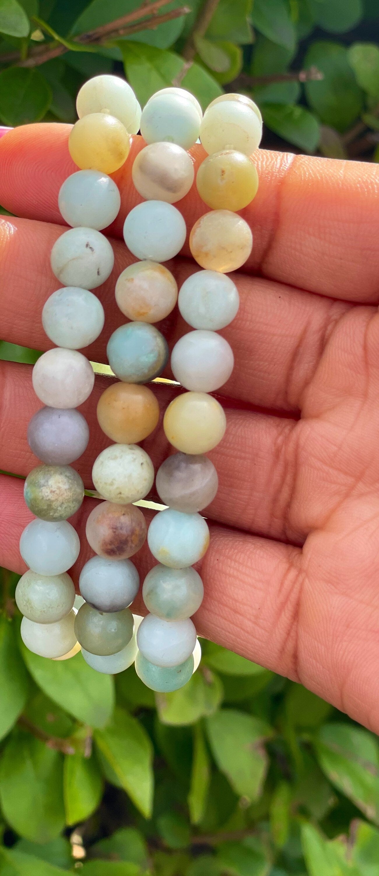 Rainbow Amazonite Bracelet, Healing Crystals, Handmade Gemstone Beaded Bracelet, Natural Semi Precious Stones, Crystal Reiki Chakra Bracelet