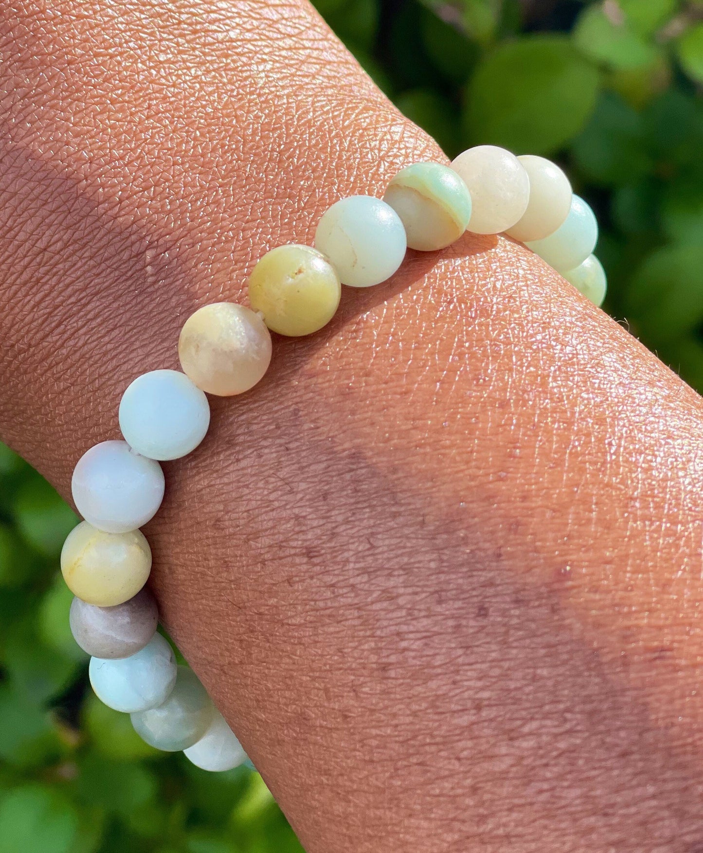 Rainbow Amazonite Bracelet, Healing Crystals, Handmade Gemstone Beaded Bracelet, Natural Semi Precious Stones, Crystal Reiki Chakra Bracelet