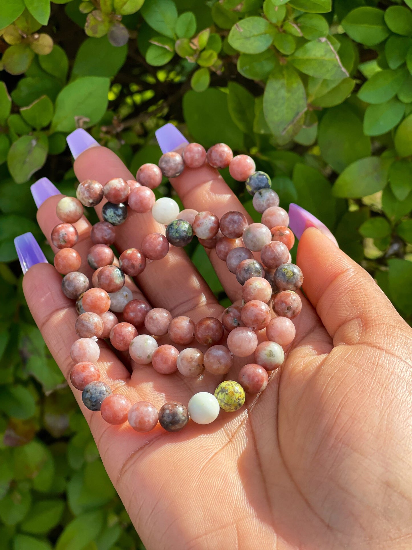 Pink Plum Blossom Bracelet, Healing Crystals, Reiki Chakra Bracelet, Mum Gift, Gift for her, Gemstone Jasper Bracelet, Long Distance Gift,