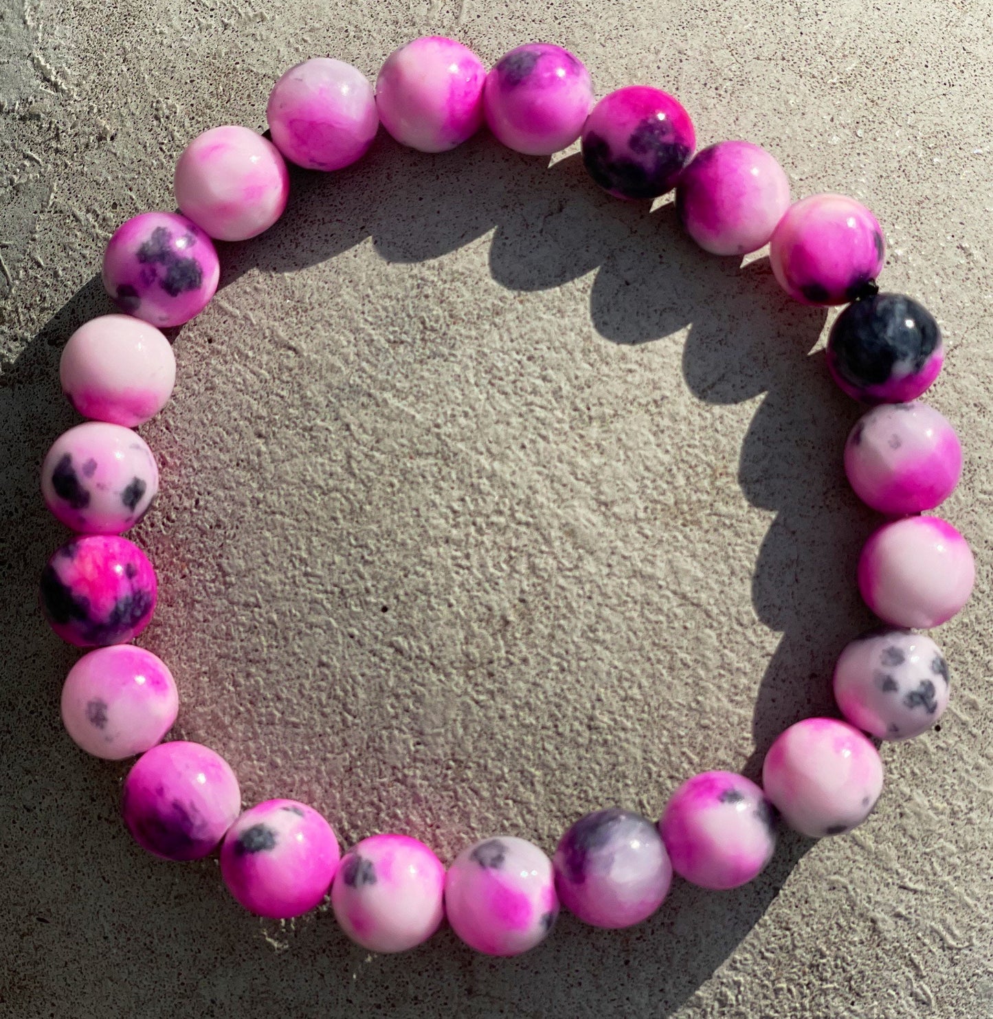 Persian Hot Pink Jade Bracelet, Healing Crystals, Crystal Jewelry, Bracelet For Girls, Chakra Friendship Bracelet, Birthday Gift, Gemstones