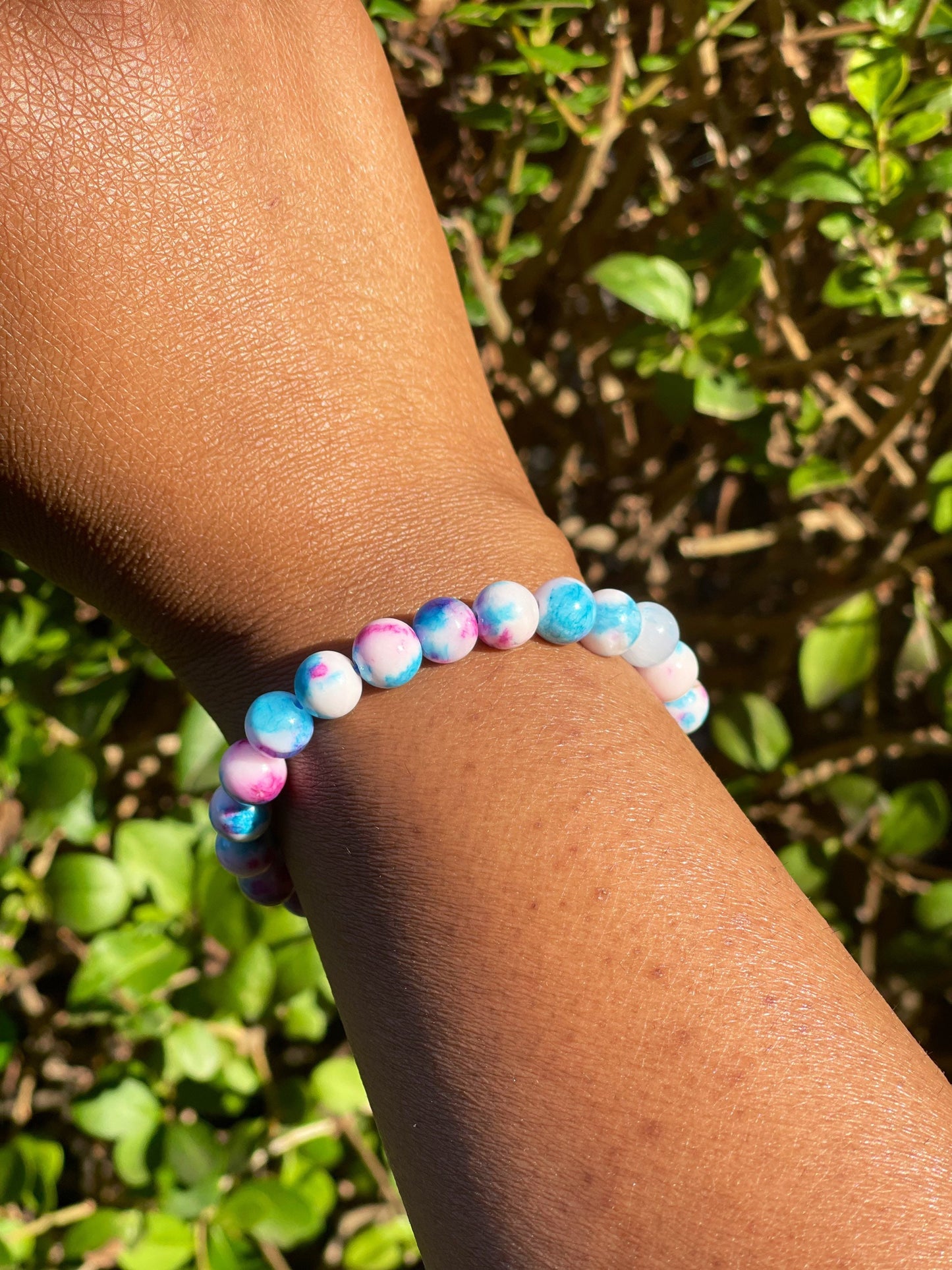 Persian Blue Pink Jade Bracelet, Healing Crystals, Best Friend Bracelet, Crystal Bracelet For Girls, Friendship Bracelet, Birthday Gift