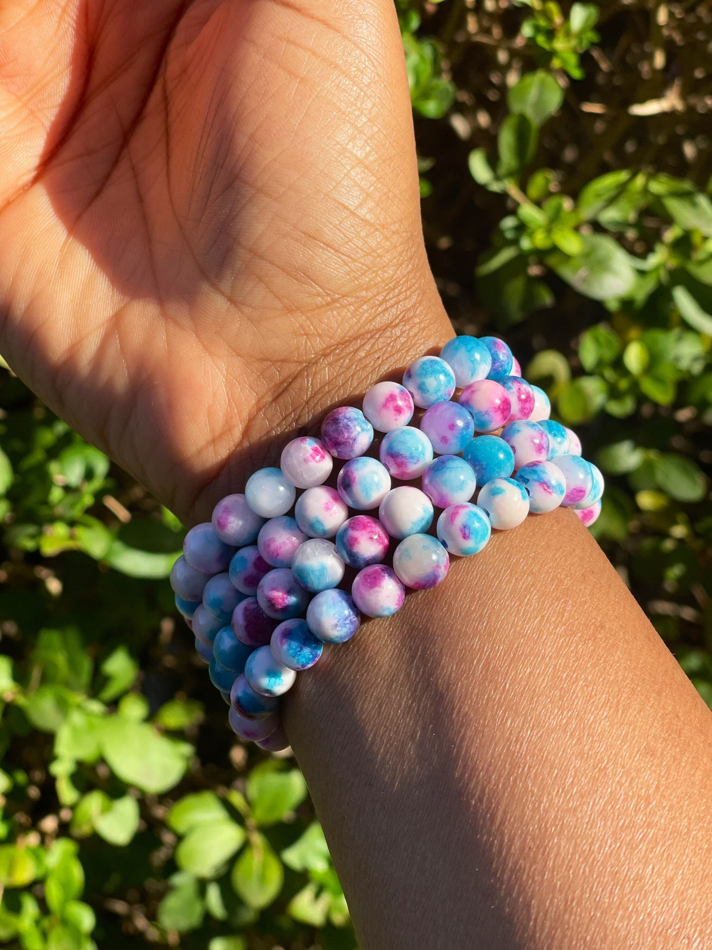 Persian Blue Pink Jade Bracelet, Healing Crystals, Best Friend Bracelet, Crystal Bracelet For Girls, Friendship Bracelet, Birthday Gift