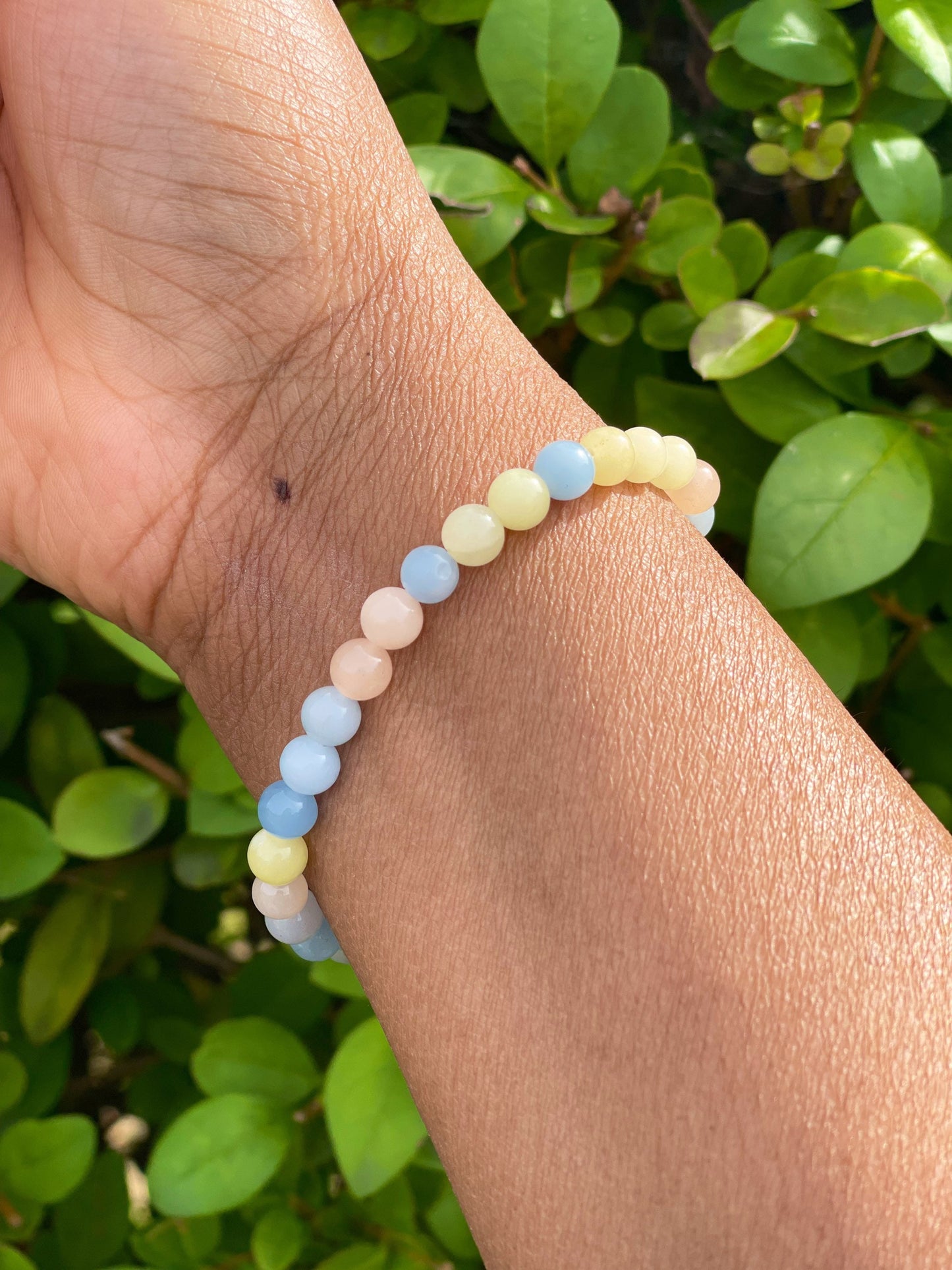 Jade Morganite Bracelet, Healing Crystal Bracelet, Birthday Gift, Friendship Bracelet, 6mm Chakra Bracelet, Gemstone Bracelet, Gift for her