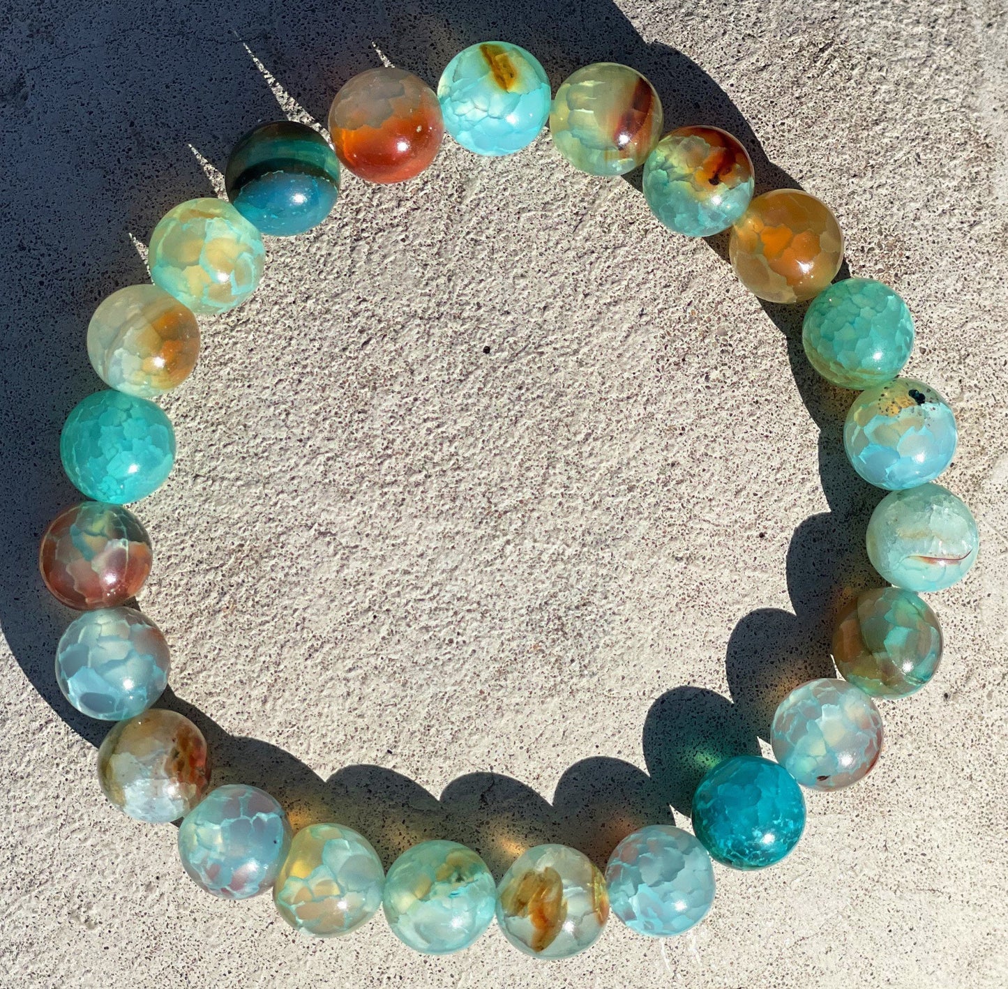 Coral and Blue Agate Bracelet