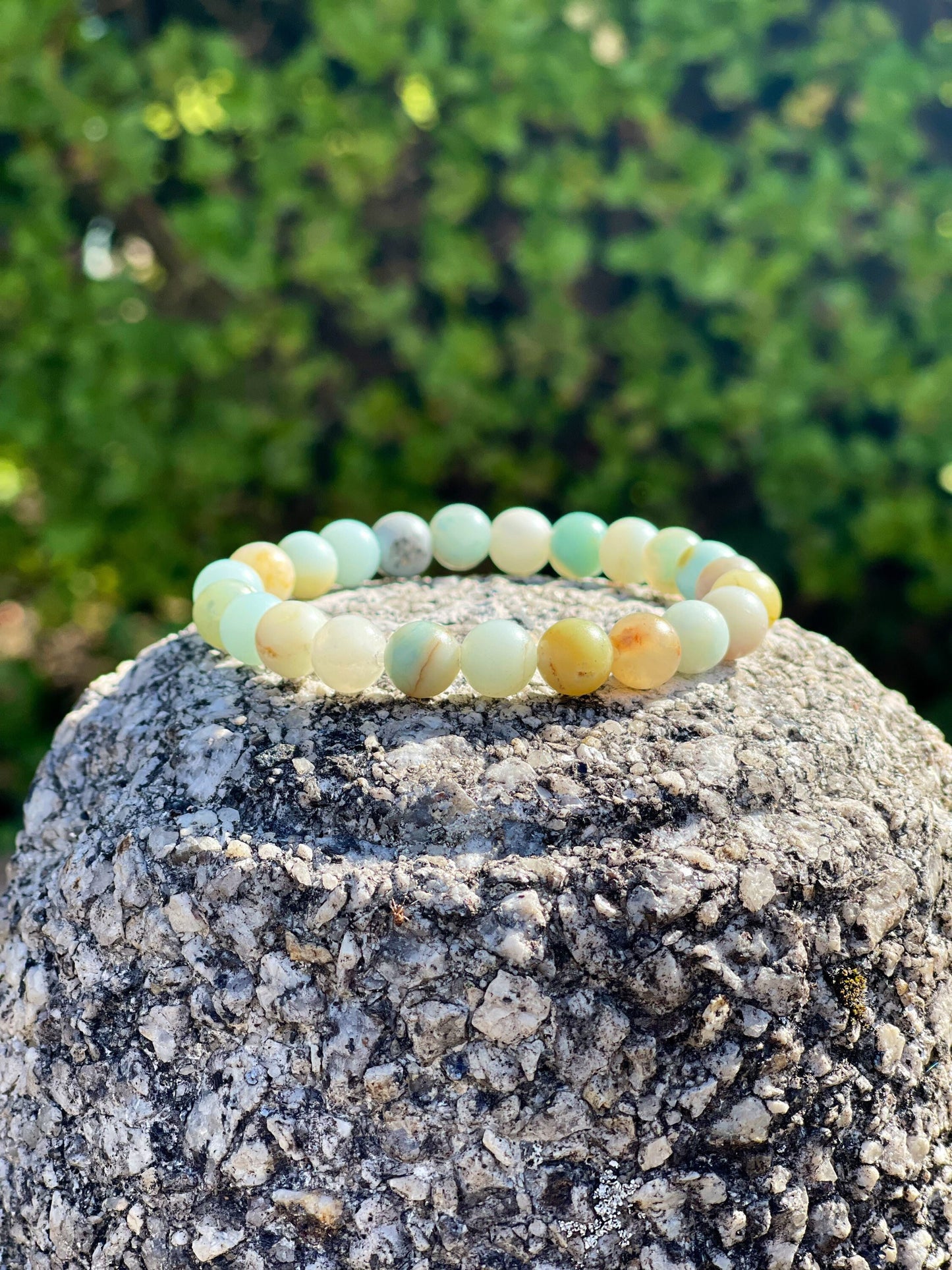 Rainbow Amazonite Bracelet, Healing Crystals, Handmade Gemstone Beaded Bracelet, Natural Semi Precious Stones, Crystal Reiki Chakra Bracelet