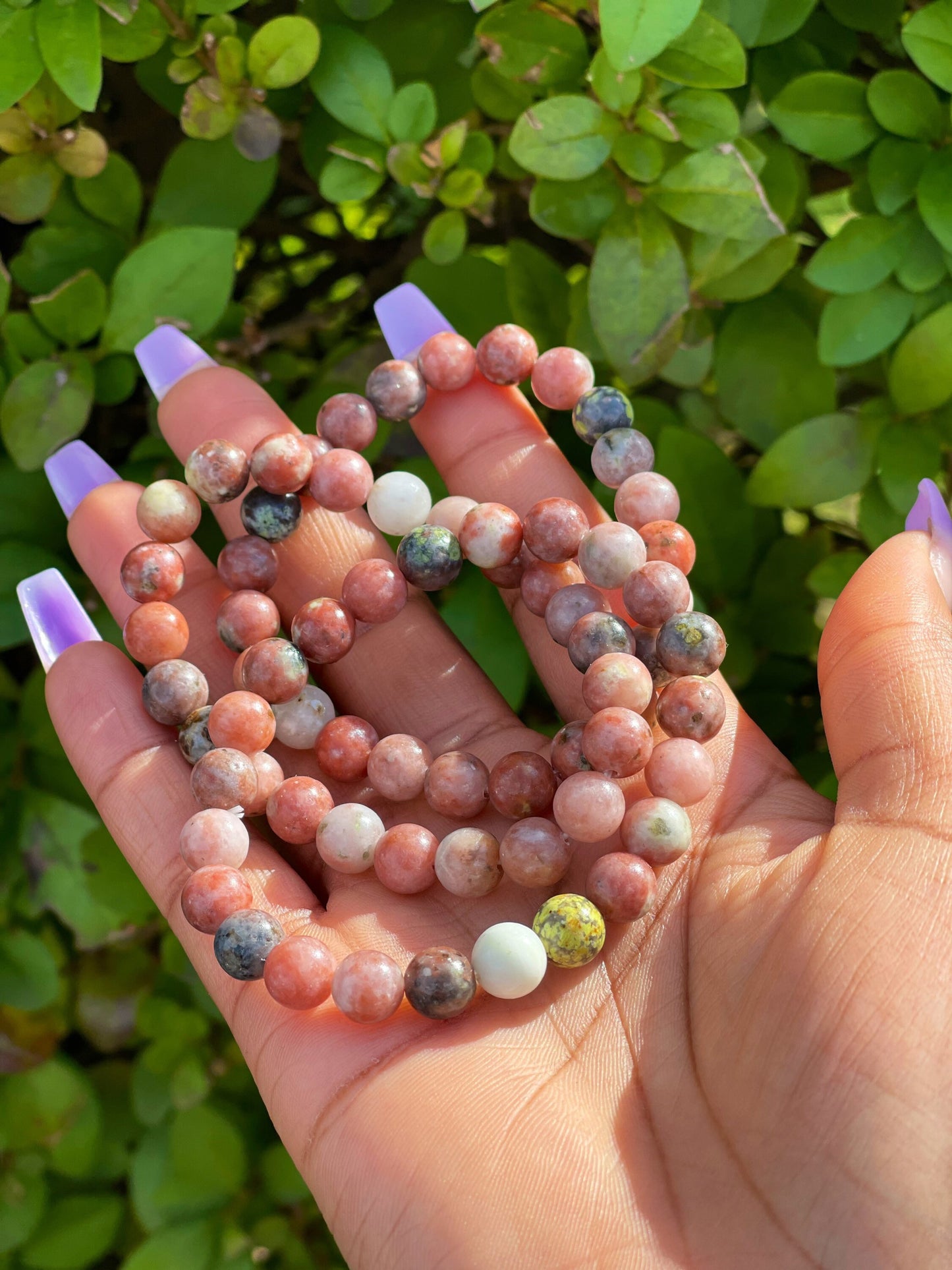 Pink Plum Blossom Bracelet, Healing Crystals, Reiki Chakra Bracelet, Mum Gift, Gift for her, Gemstone Jasper Bracelet, Long Distance Gift,