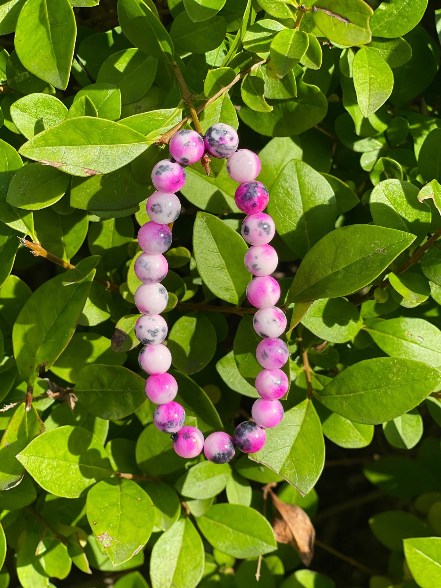 Persian Hot Pink Jade Bracelet, Healing Crystals, Crystal Jewelry, Bracelet For Girls, Chakra Friendship Bracelet, Birthday Gift, Gemstones