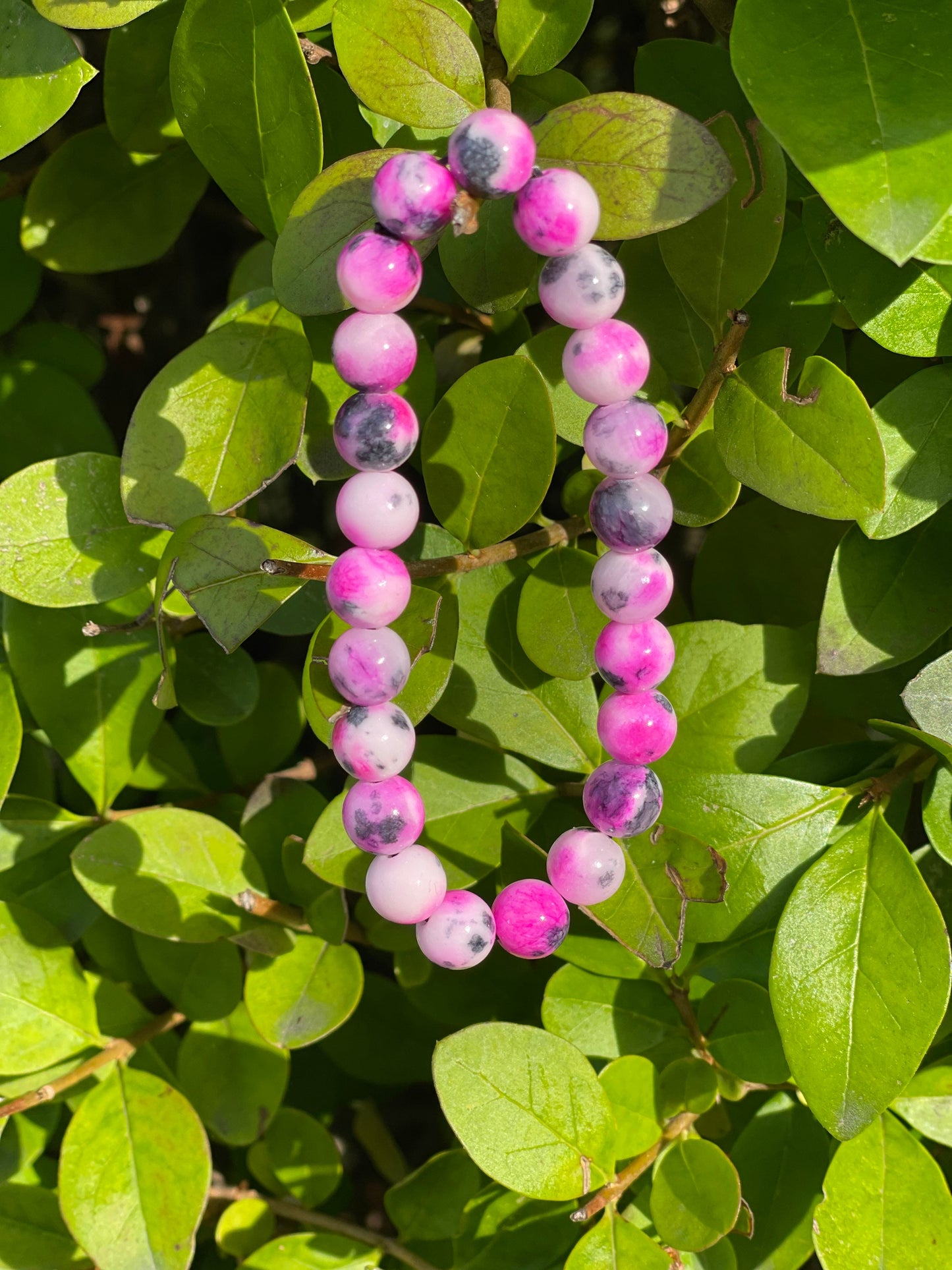 Persian Hot Pink Jade Bracelet, Healing Crystals, Crystal Jewelry, Bracelet For Girls, Chakra Friendship Bracelet, Birthday Gift, Gemstones