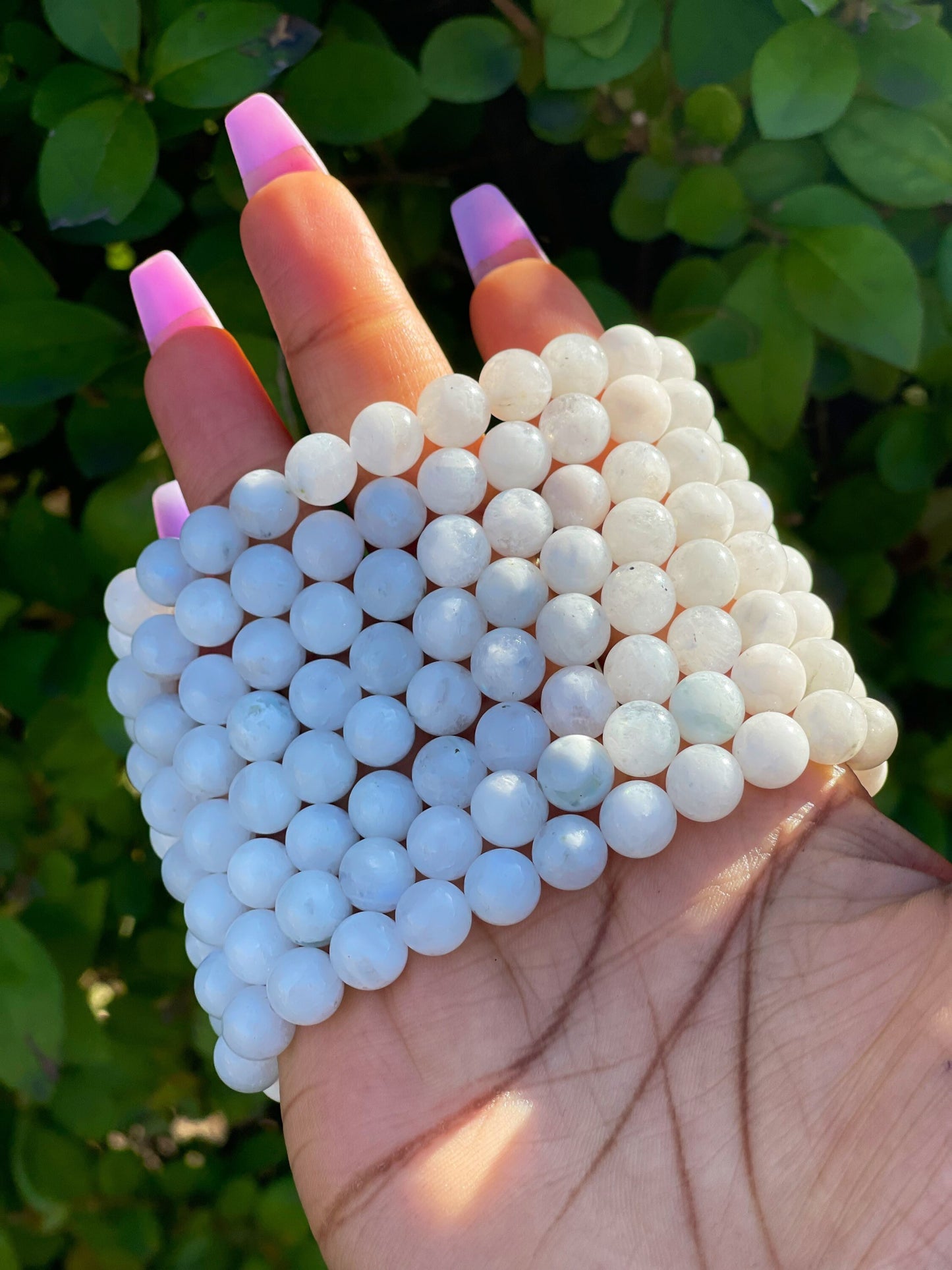 White Rainbow Moonstone Bracelet