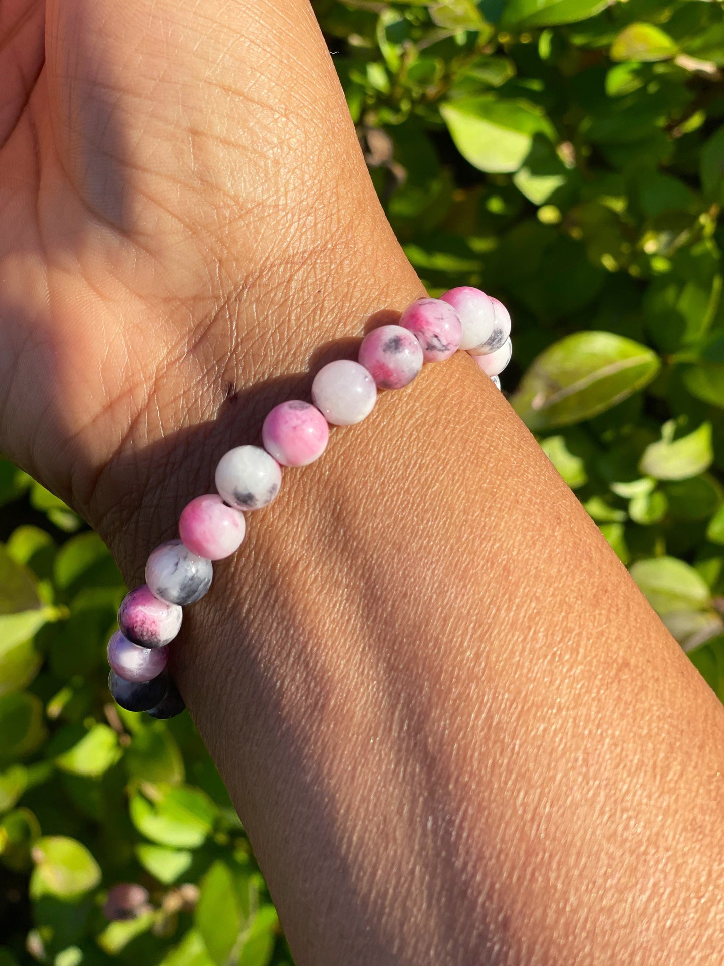 Persian Light Pink Jade Bracelet, Healing Crystals, Best Friend Bracelet, Crystal Bracelet For Girls, Friendship Bracelet, Birthday Gift