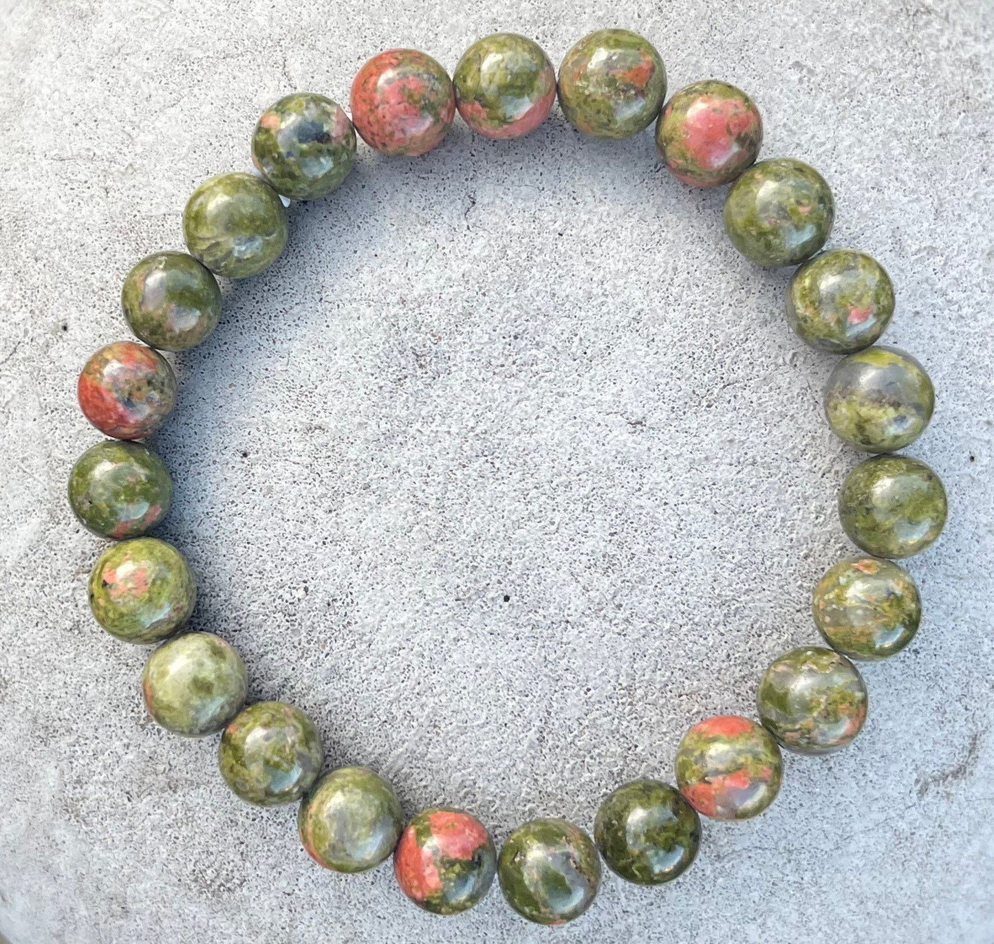 Unakite Bracelet, Healing Crystal, Gemstone Healing, Stretch Bracelet, Emotional Well Being, Balancing Energy Jewelry, Natural Chakra Stones