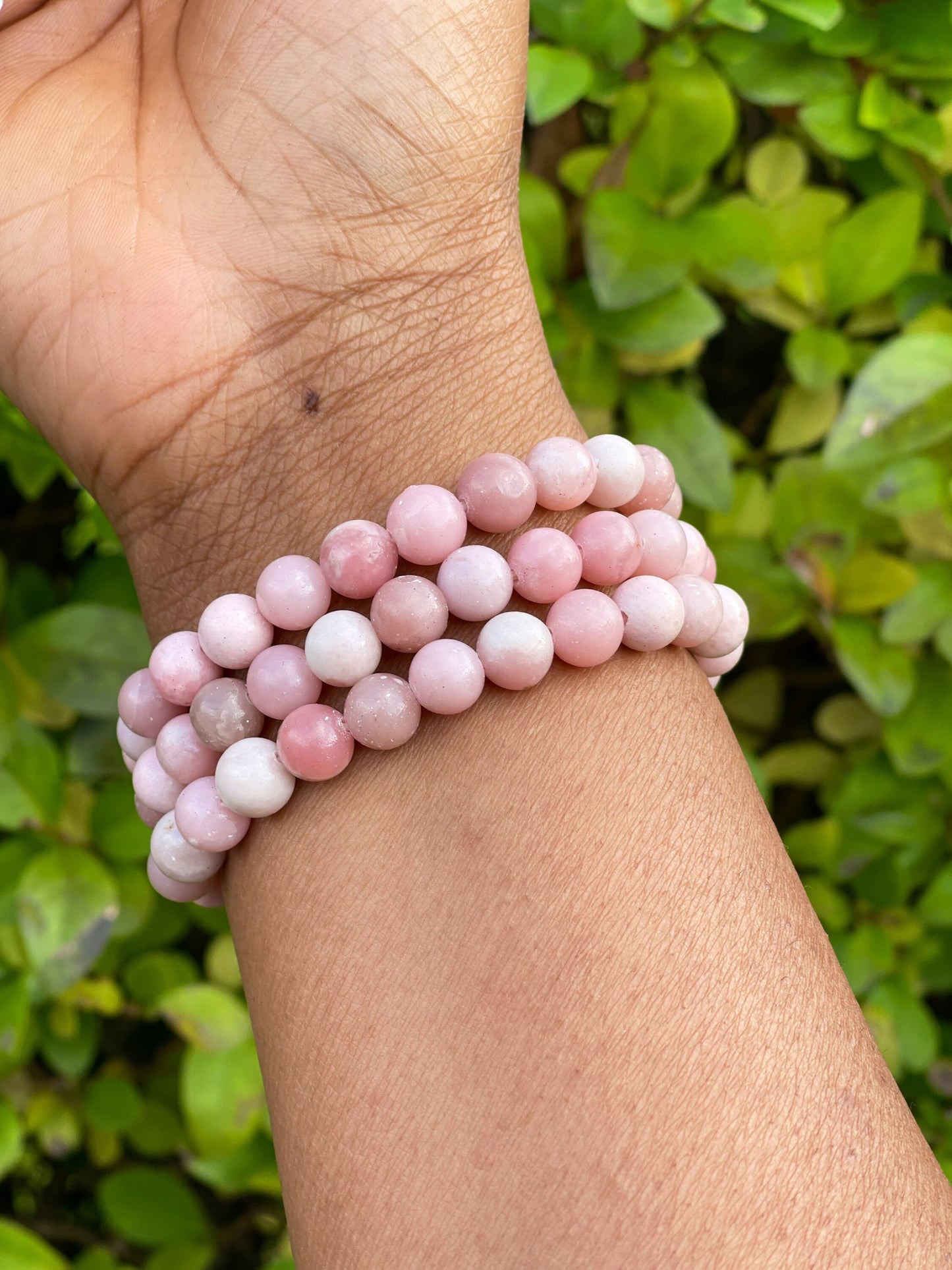 Pink Opal Bracelet, Healing Crystals, Pink Crystal, Gemstone Bracelets, Crystal Jewelry, Natural Beads, Beaded Bracelets, Pink Opal Jewelry