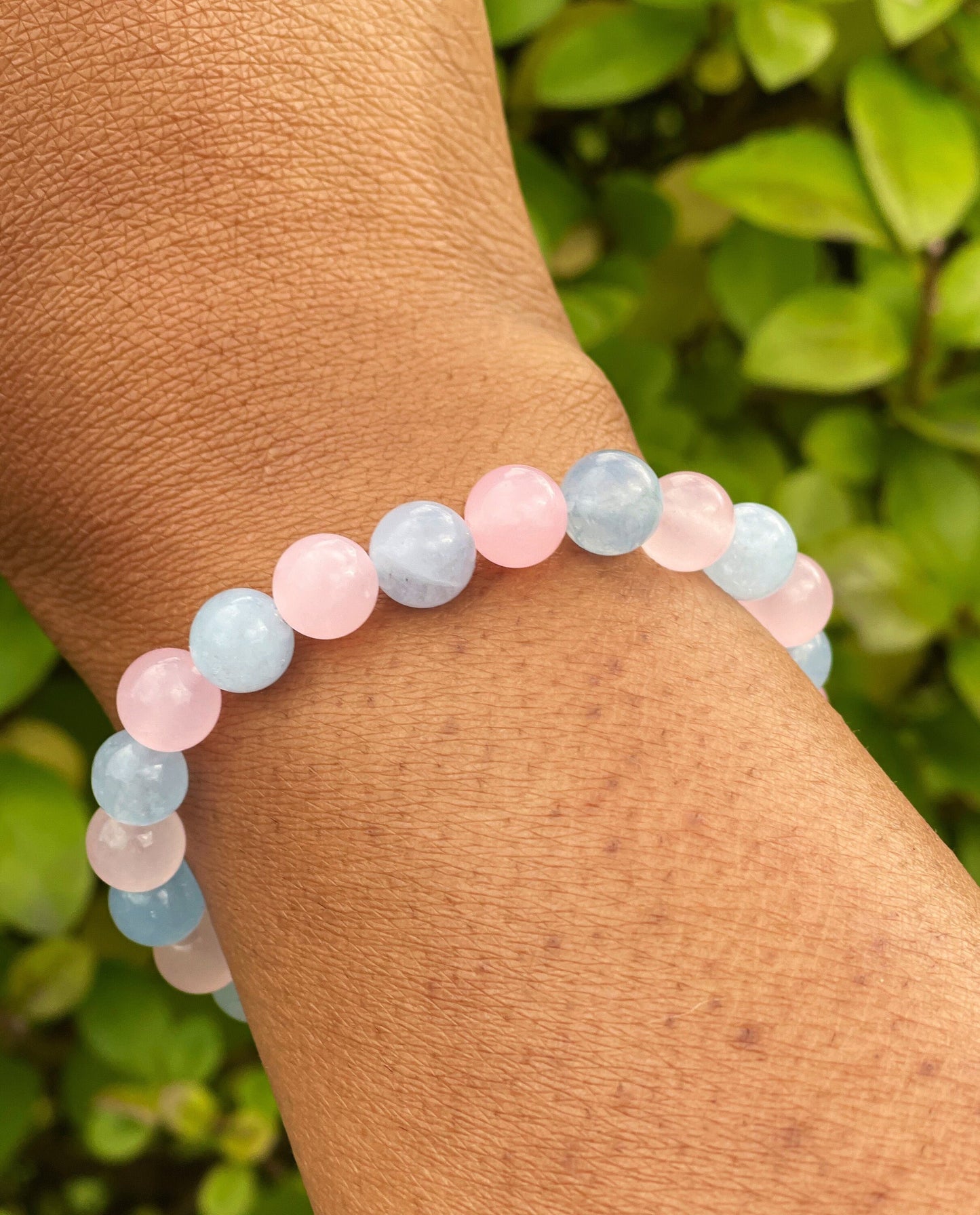 Rose Quartz Aquamarine Bracelet, Beauty Ritual Bracelet, Self Love, Confidence, Gemstones for Spiritual Enhancement, Chakra Healing Crystals