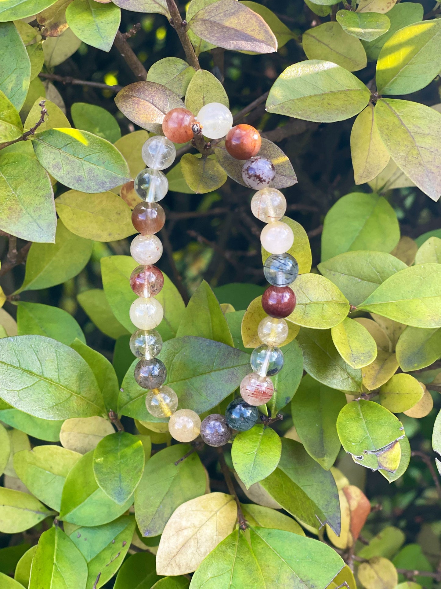 Multi-Colour Rutilated Quartz Bracelet, Healing Crystals, Gemstone Bracelet, Chakra Healing Bracelet, Golden Healer, Abundance, Wealth