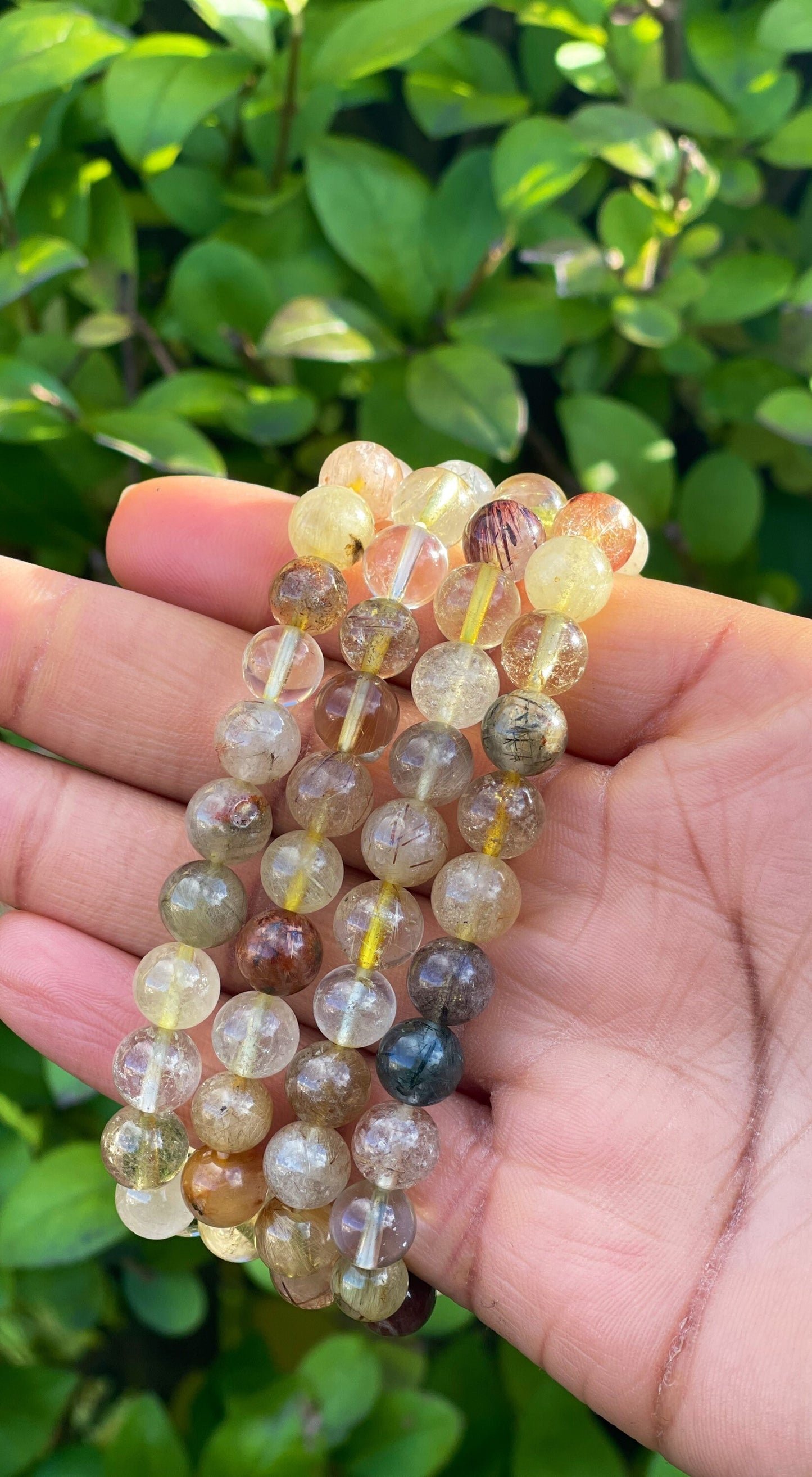 Multi-Colour Rutilated Quartz Bracelet, Healing Crystals, Gemstone Bracelet, Chakra Healing Bracelet, Golden Healer, Abundance, Wealth