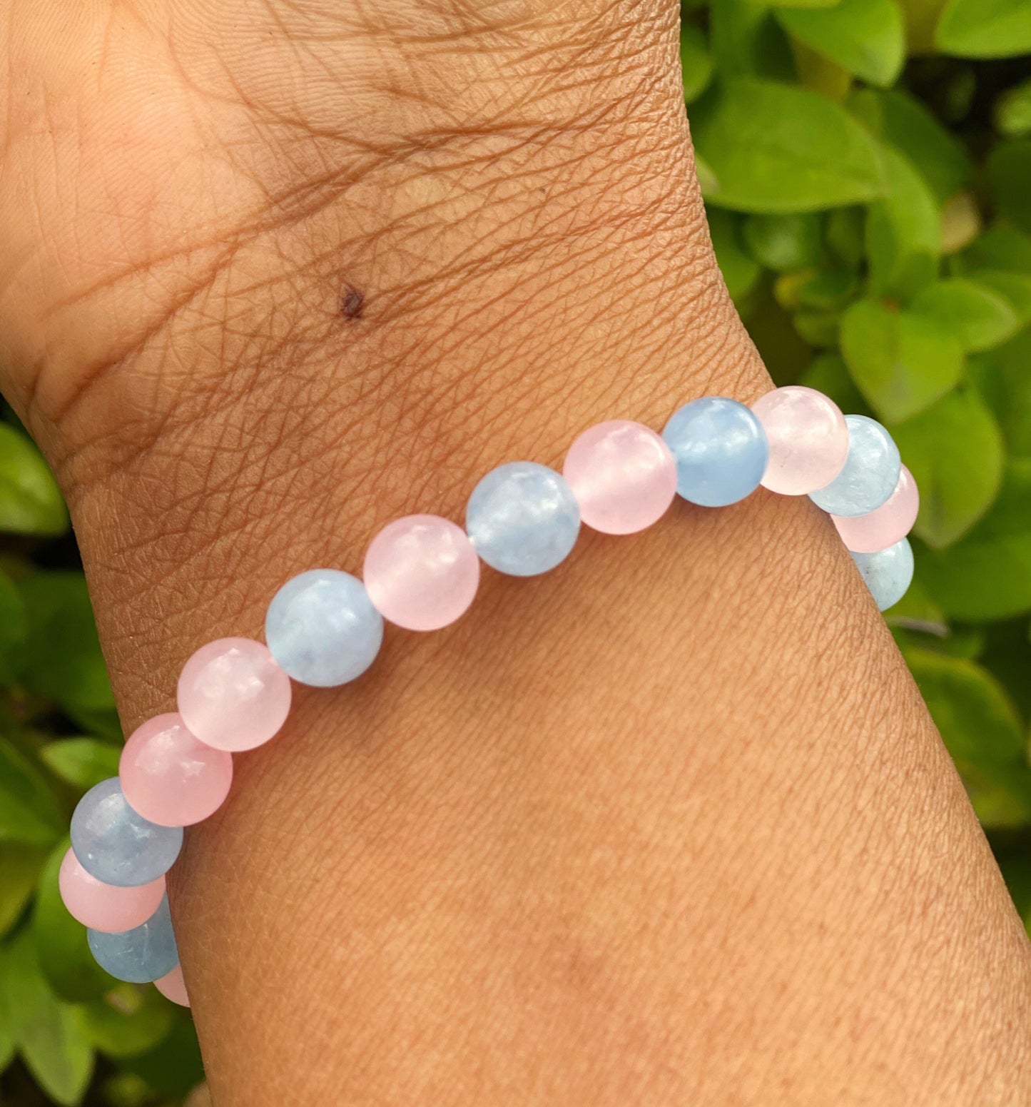 Rose Quartz Aquamarine Bracelet, Beauty Ritual Bracelet, Self Love, Confidence, Gemstones for Spiritual Enhancement, Chakra Healing Crystals