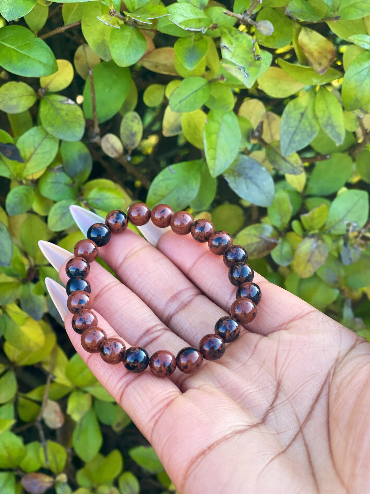 Mahogany Obsidian Bracelet, Protection Bracelet, Healing Crystals, Crystal Chakra Bracelet, Gemstone Bracelet, Birthday Gift, Handmade