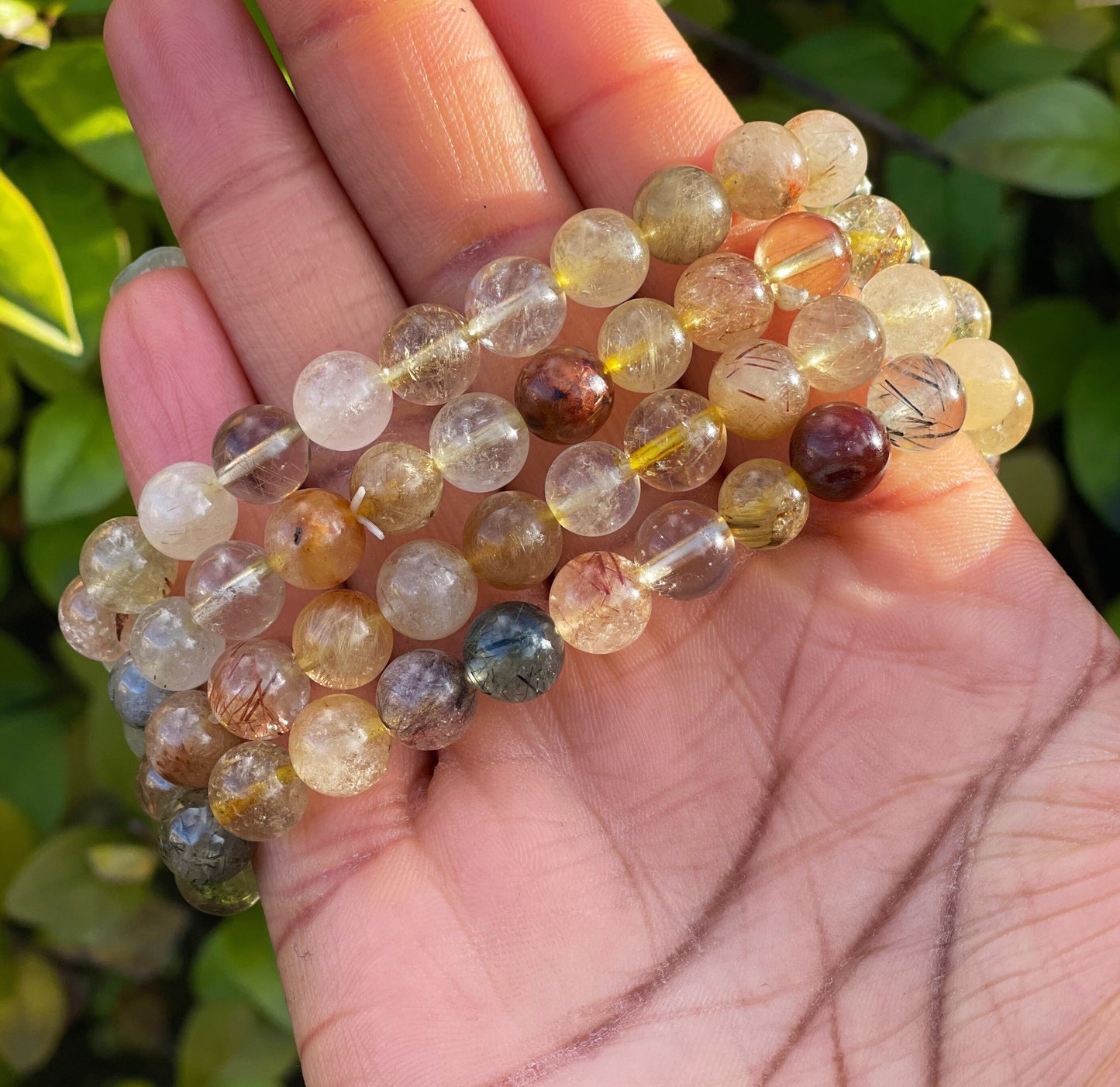 Multi-Colour Rutilated Quartz Bracelet, Healing Crystals, Gemstone Bracelet, Chakra Healing Bracelet, Golden Healer, Abundance, Wealth