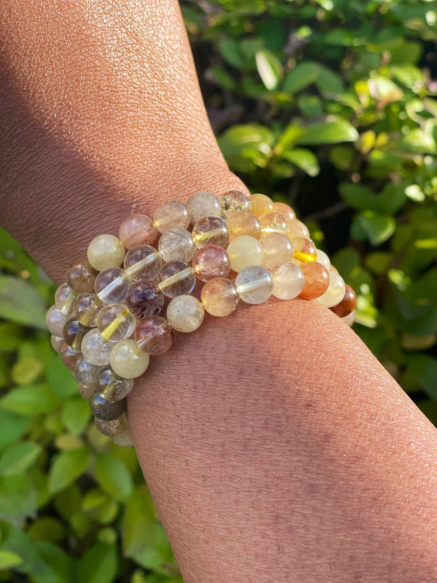 Multi-Colour Rutilated Quartz Bracelet, Healing Crystals, Gemstone Bracelet, Chakra Healing Bracelet, Golden Healer, Abundance, Wealth