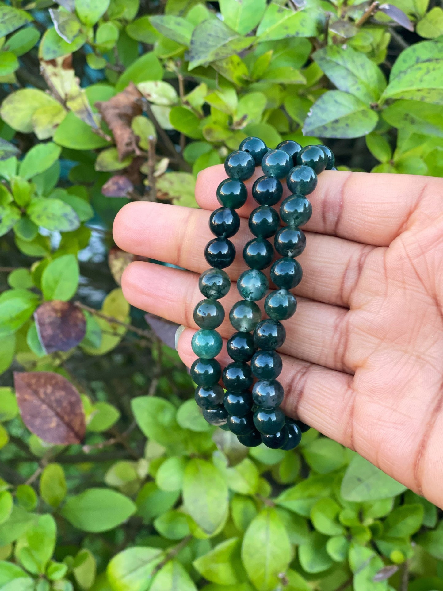 Dark Moss Agate Bracelet