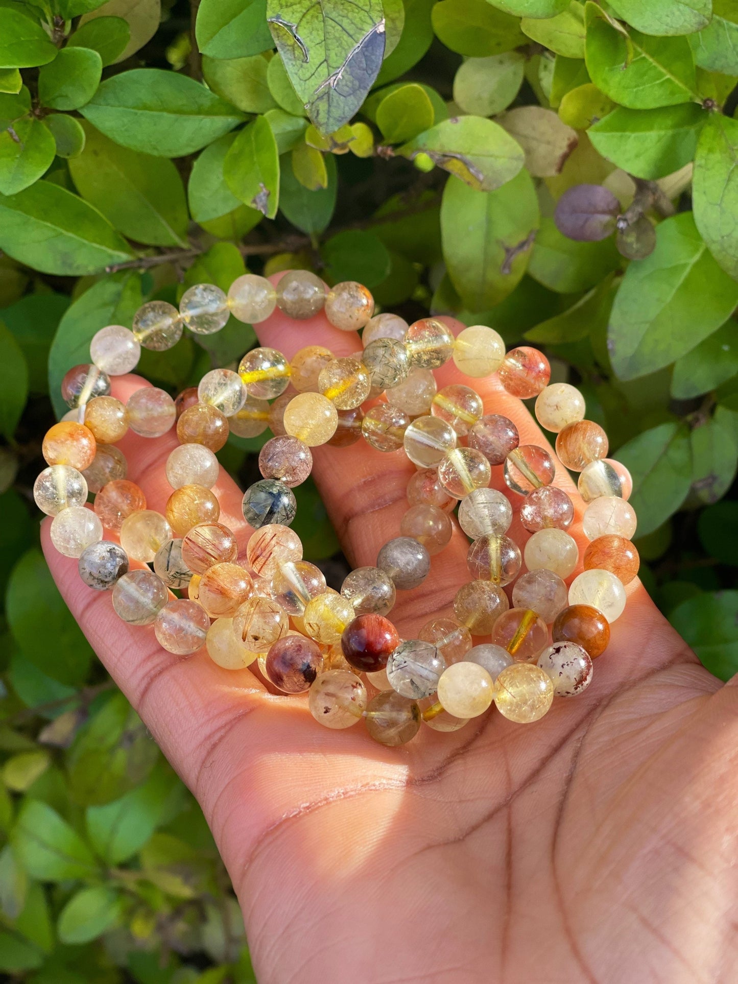 Multi-Colour Rutilated Quartz Bracelet, Healing Crystals, Gemstone Bracelet, Chakra Healing Bracelet, Golden Healer, Abundance, Wealth