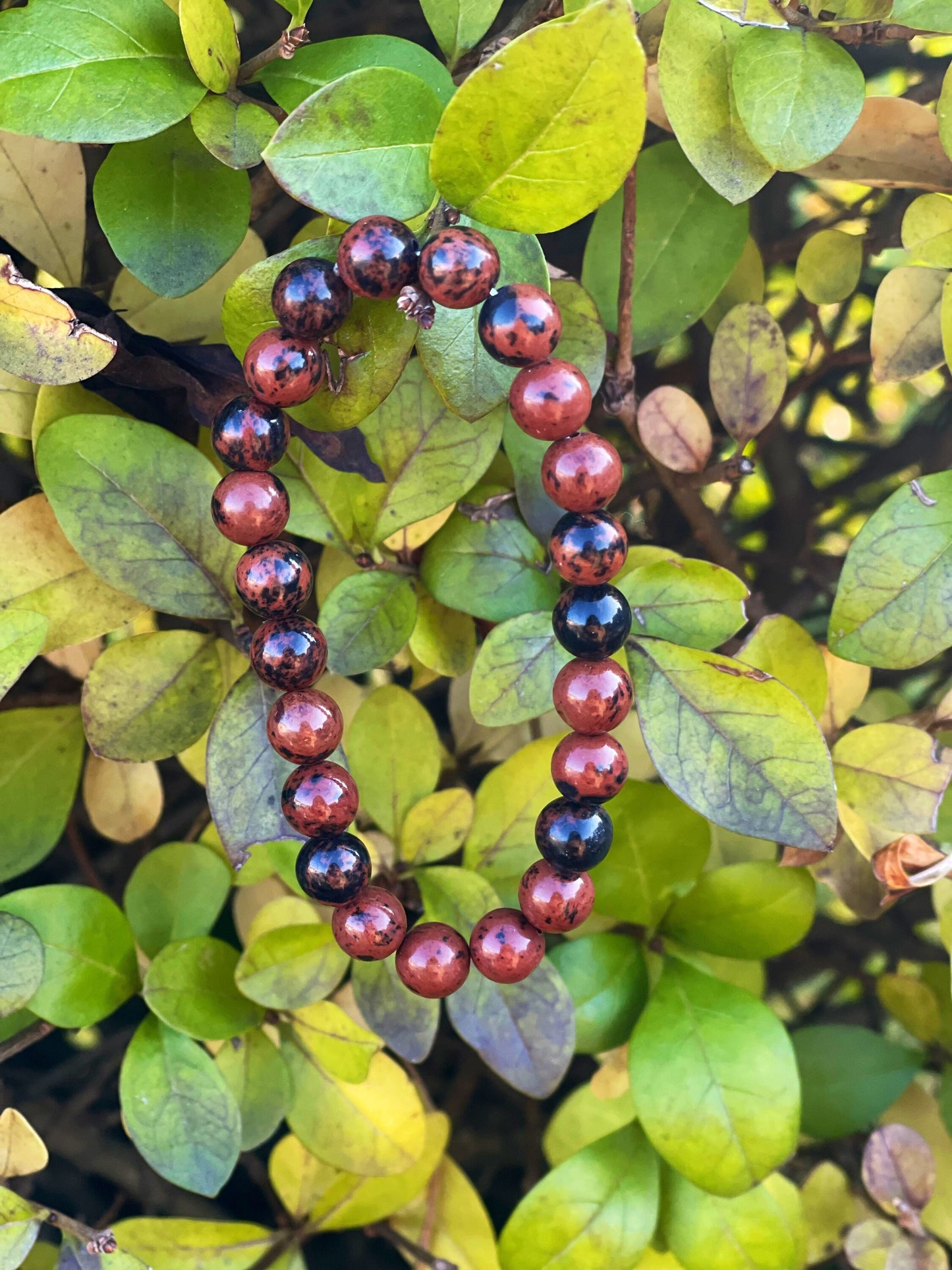 Mahogany Obsidian Bracelet, Protection Bracelet, Healing Crystals, Crystal Chakra Bracelet, Gemstone Bracelet, Birthday Gift, Handmade