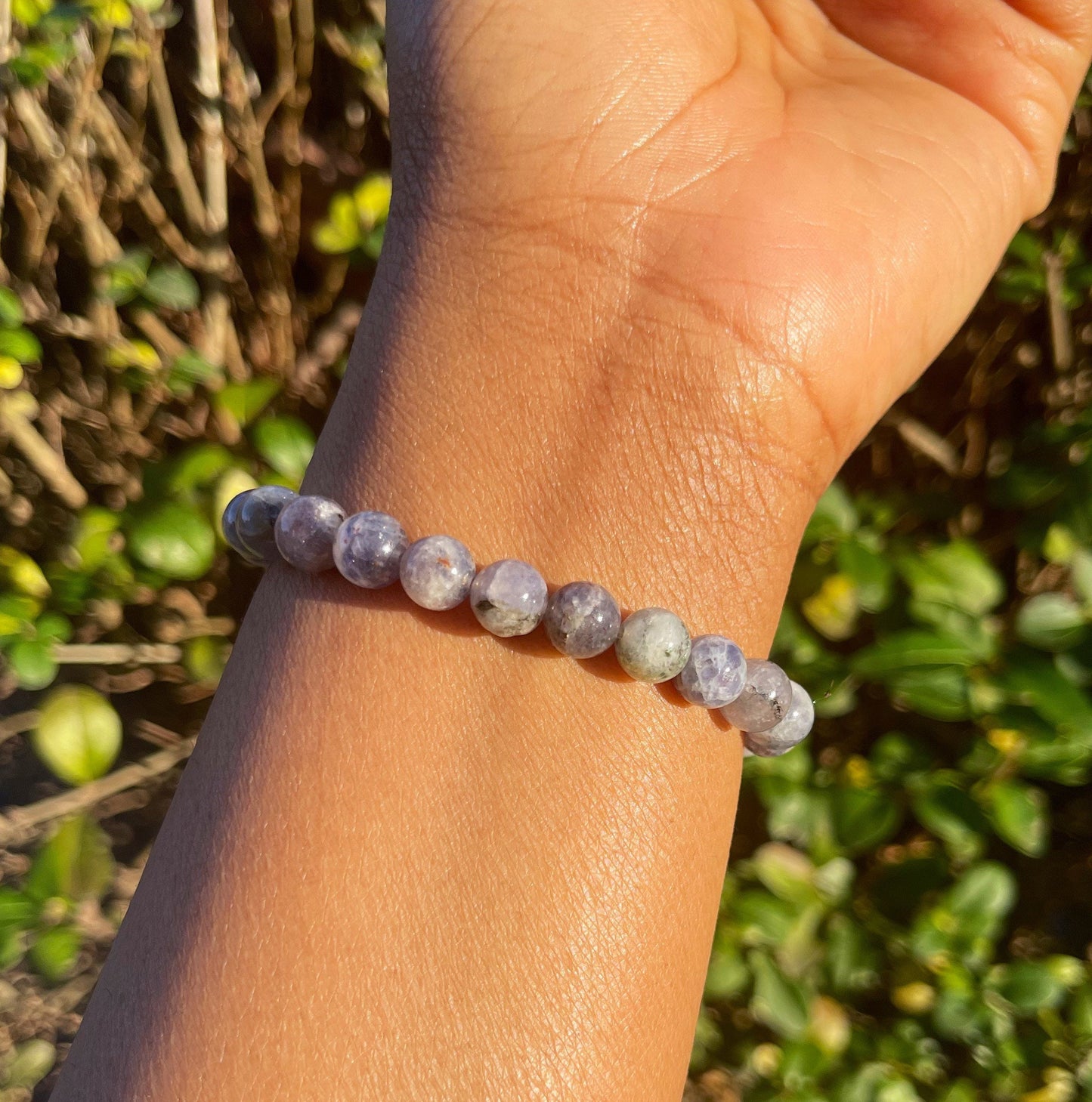 Iolite Bracelet, Healing Crystals, Beads Bracelet, Chakra Healing Gemstones, Iolite Jewelry, Crystal Gifts, Gems Jewellery, Crystal Jewelry