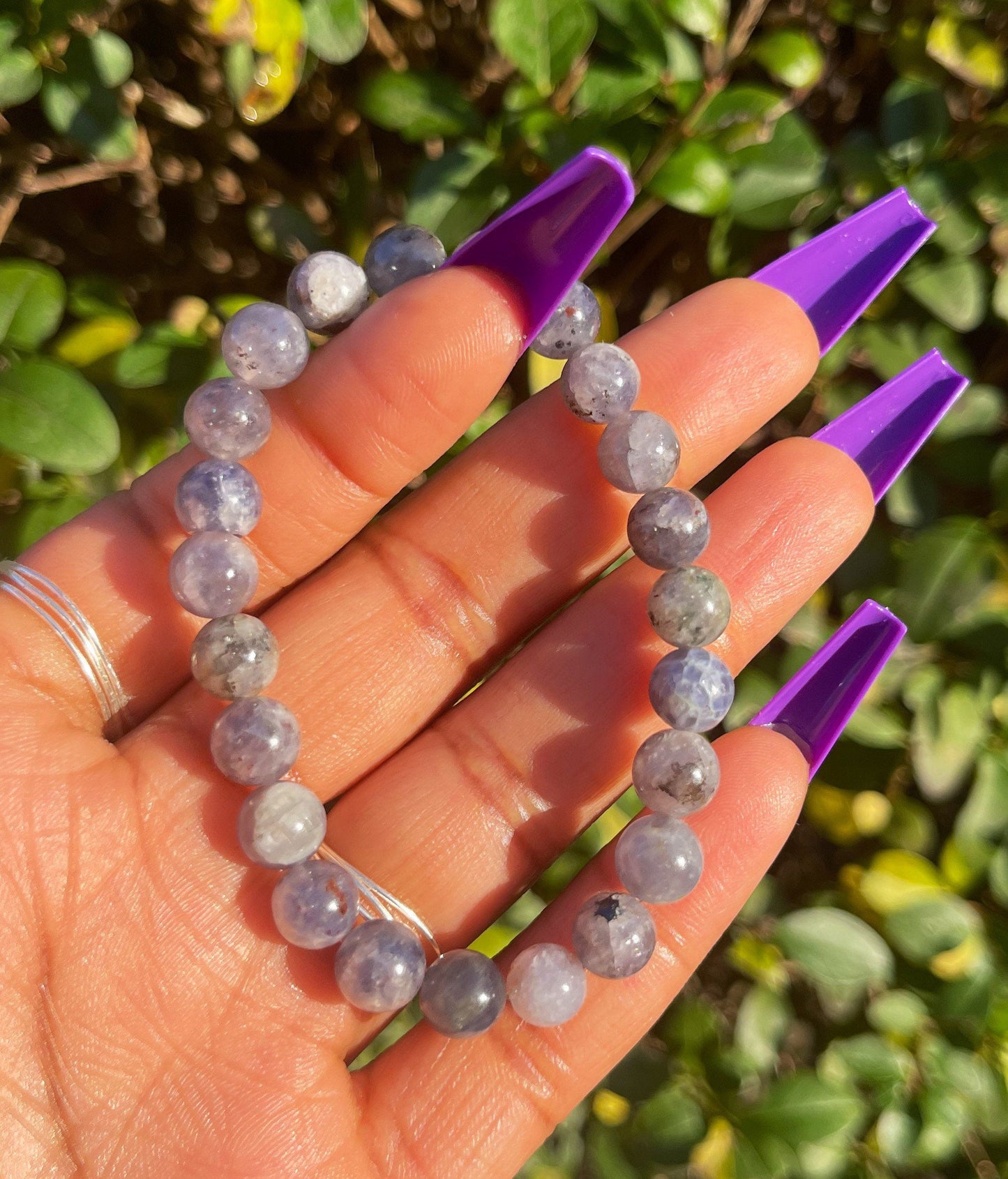 Iolite Bracelet, Healing Crystals, Beads Bracelet, Chakra Healing Gemstones, Iolite Jewelry, Crystal Gifts, Gems Jewellery, Crystal Jewelry