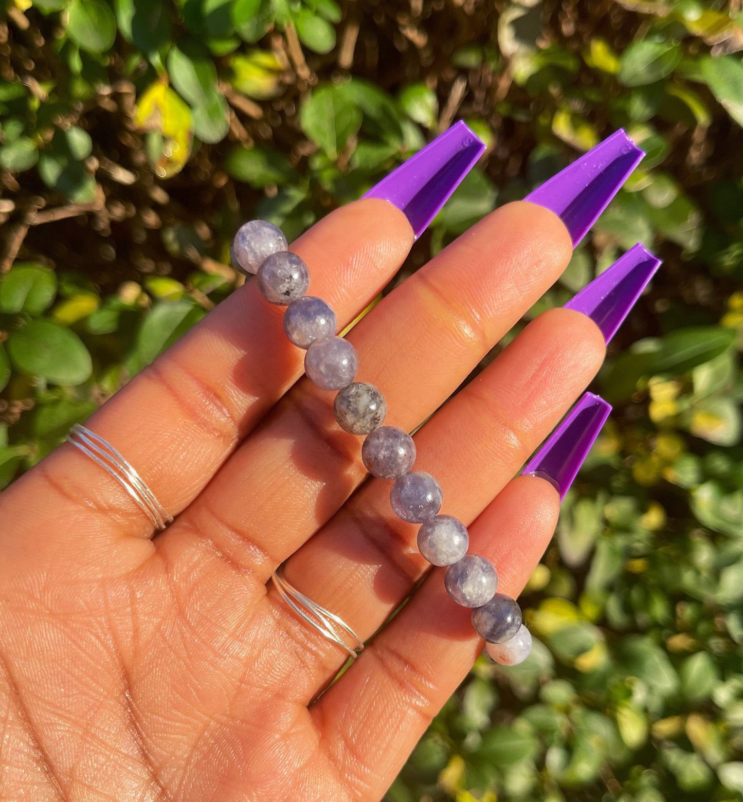 Iolite Bracelet, Healing Crystals, Beads Bracelet, Chakra Healing Gemstones, Iolite Jewelry, Crystal Gifts, Gems Jewellery, Crystal Jewelry