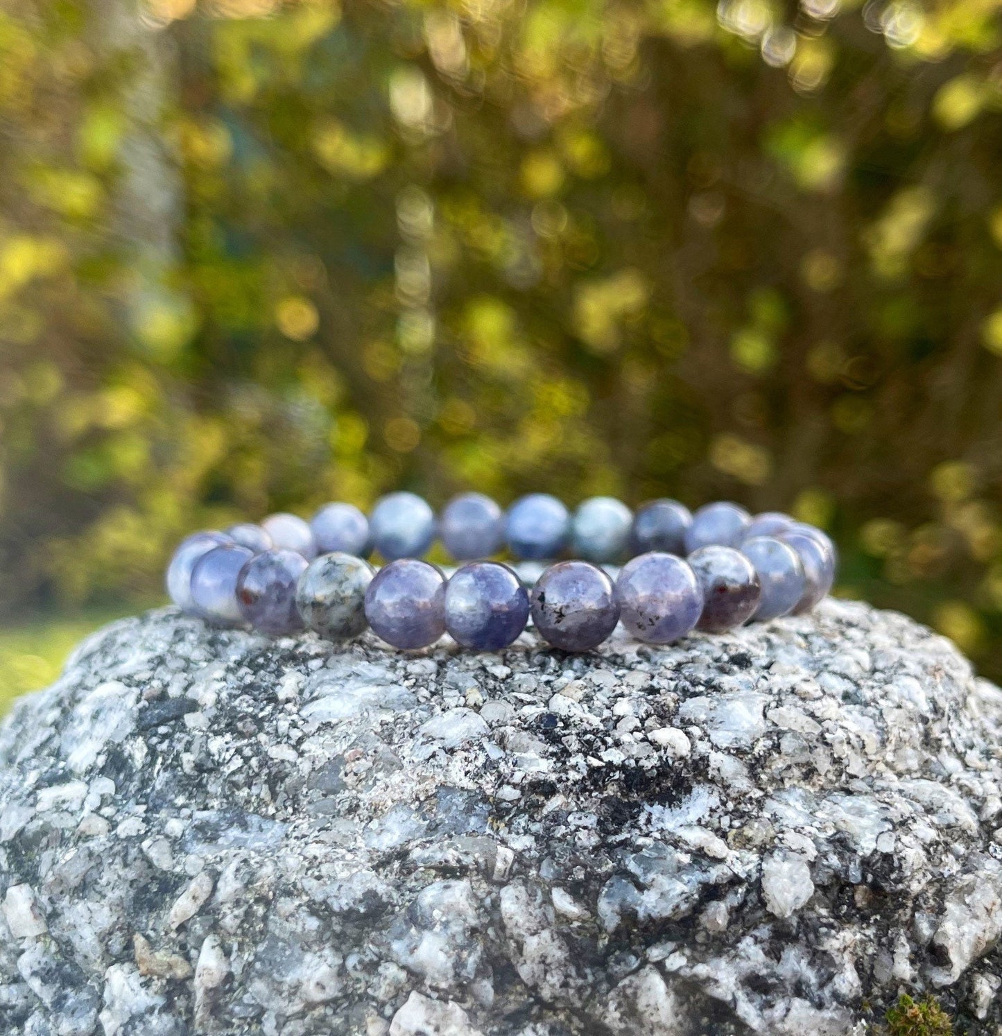 Iolite Bracelet, Healing Crystals, Beads Bracelet, Chakra Healing Gemstones, Iolite Jewelry, Crystal Gifts, Gems Jewellery, Crystal Jewelry