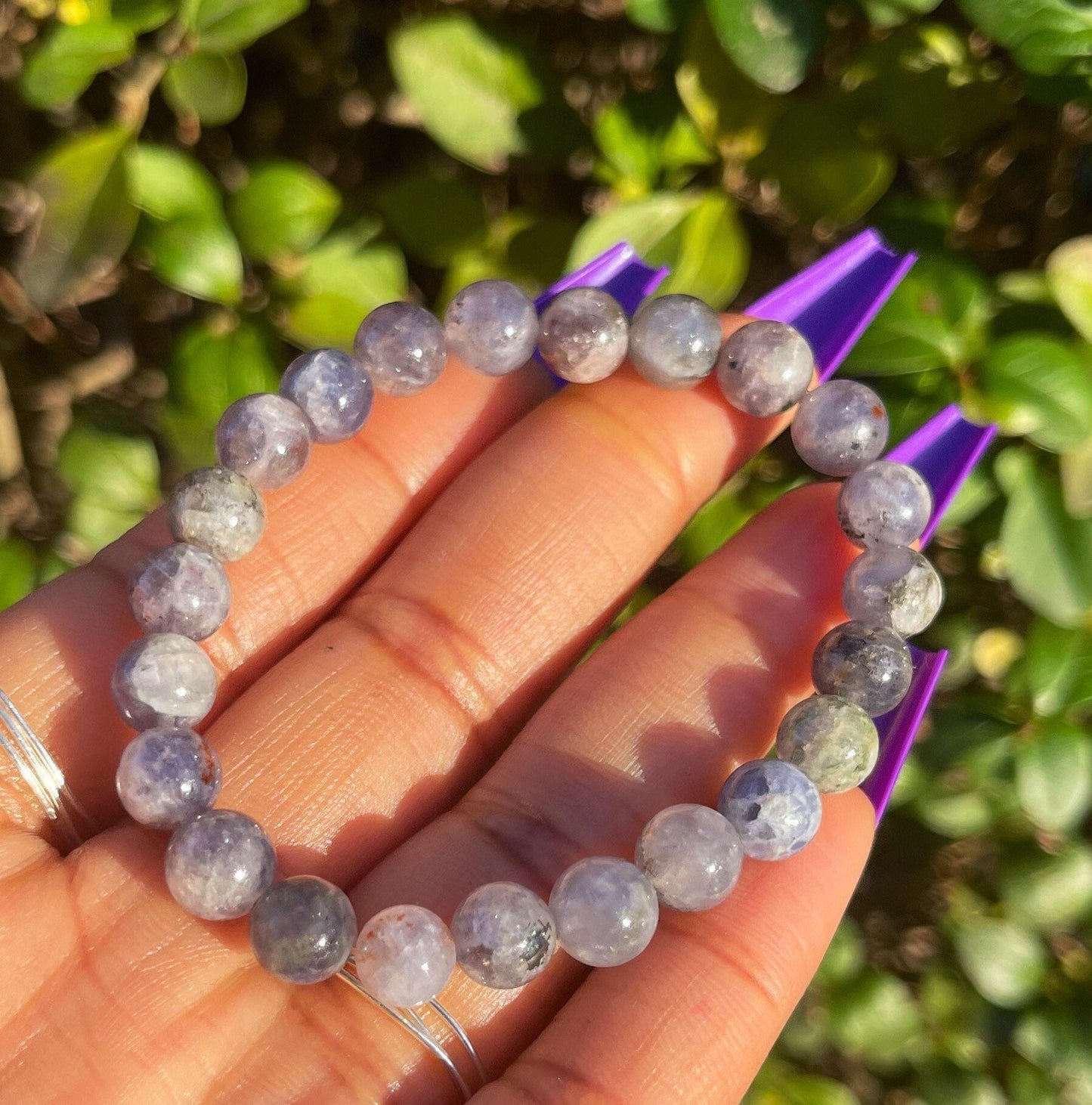 Iolite Bracelet, Healing Crystals, Beads Bracelet, Chakra Healing Gemstones, Iolite Jewelry, Crystal Gifts, Gems Jewellery, Crystal Jewelry