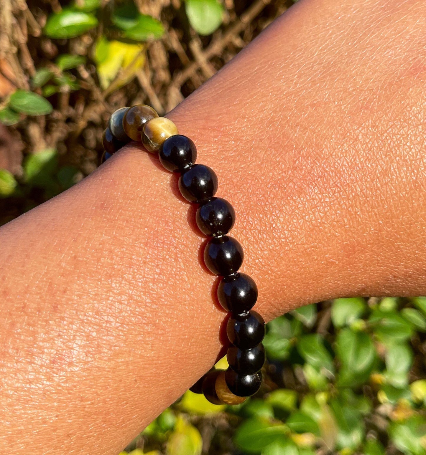 Honey Tiger Eye Gold Obsidian Bracelet, Reiki Chakra Healing Crystals, Empath Protection Bracelet, Gemstones, Gift for Him, Crystal Bracelet