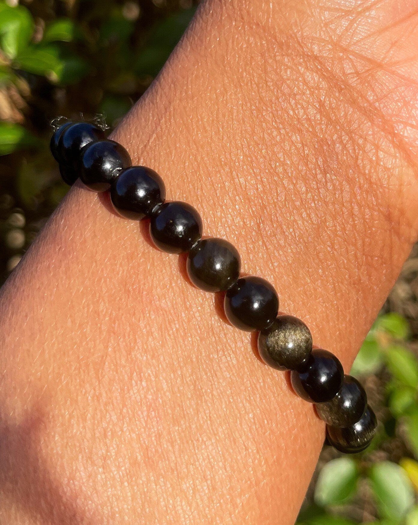 Obsidian Howlite Bracelet, Crystal Bracelets, Handmade Jewelry, Chakra Stretchy Bracelet, Gift for him, Gift for Her, Natural Gemstone Beads