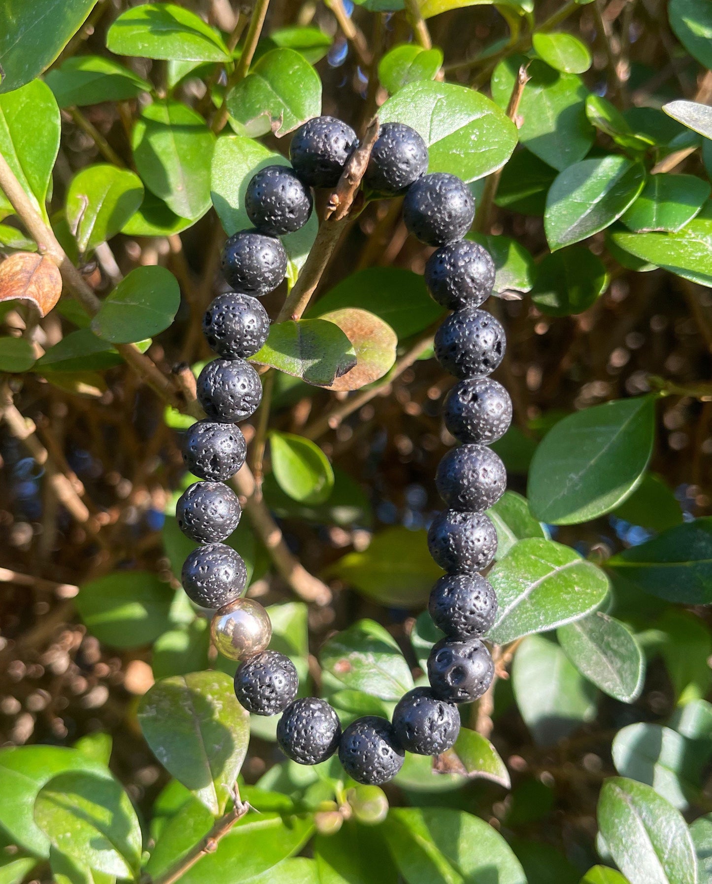 Gold Hematite Lava Bracelet